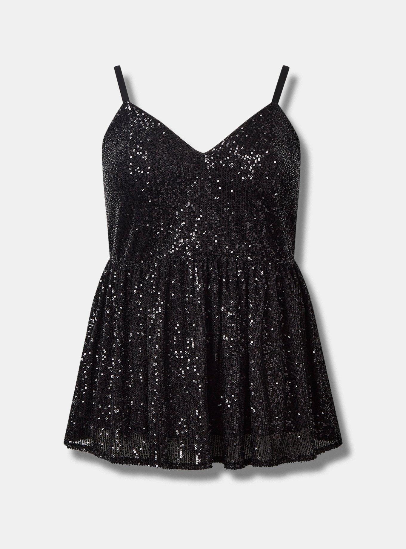 Peplum Sequin V-Neck Tank