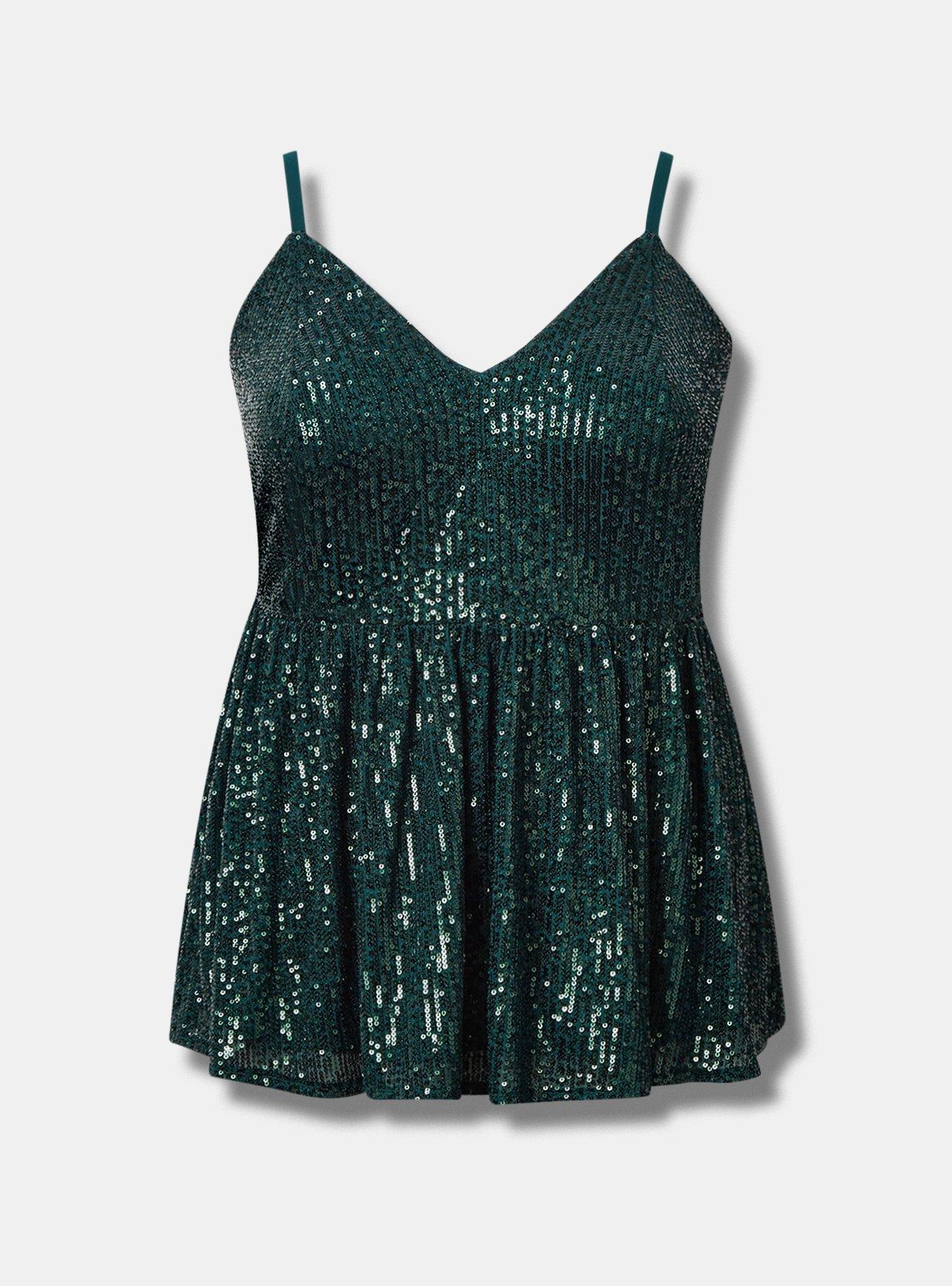 Peplum Sequin V-Neck Tank