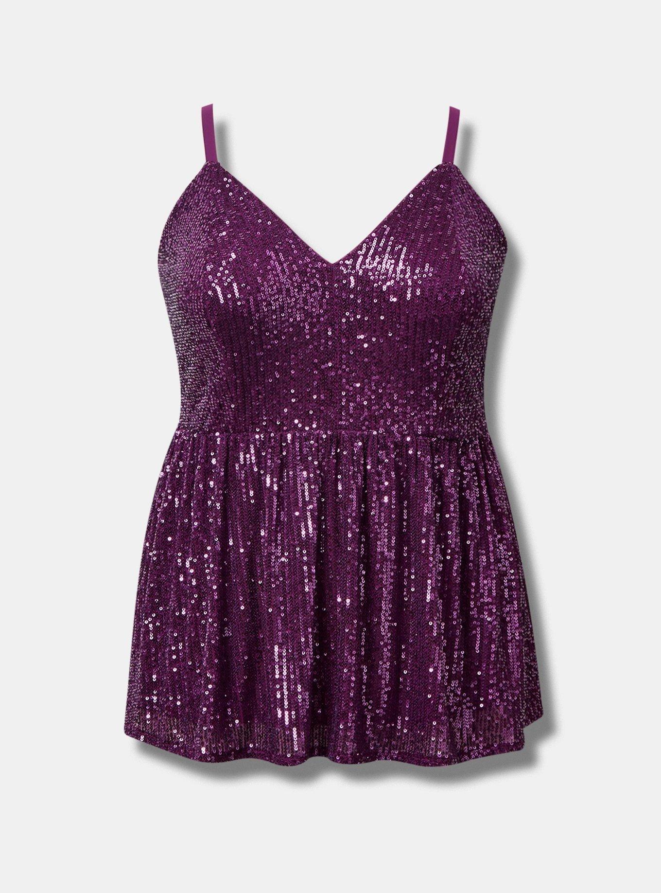 Peplum Sequin V-Neck Tank