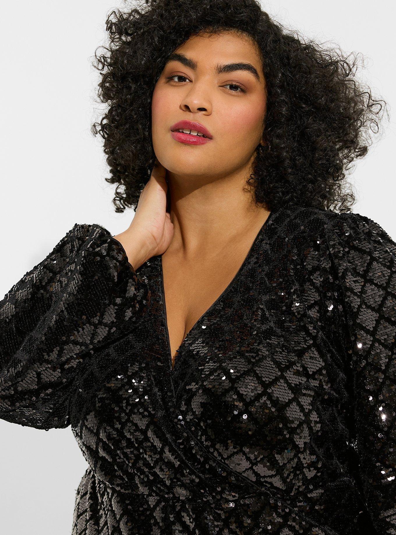 Mini Velour Sequin Surplice