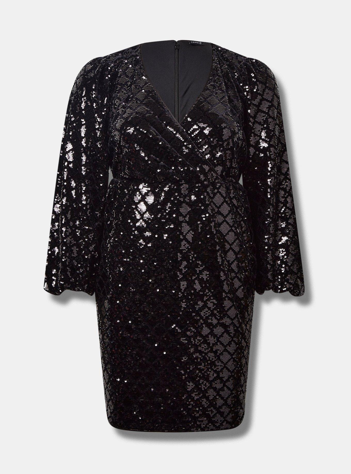 Sequin Surplice Dress