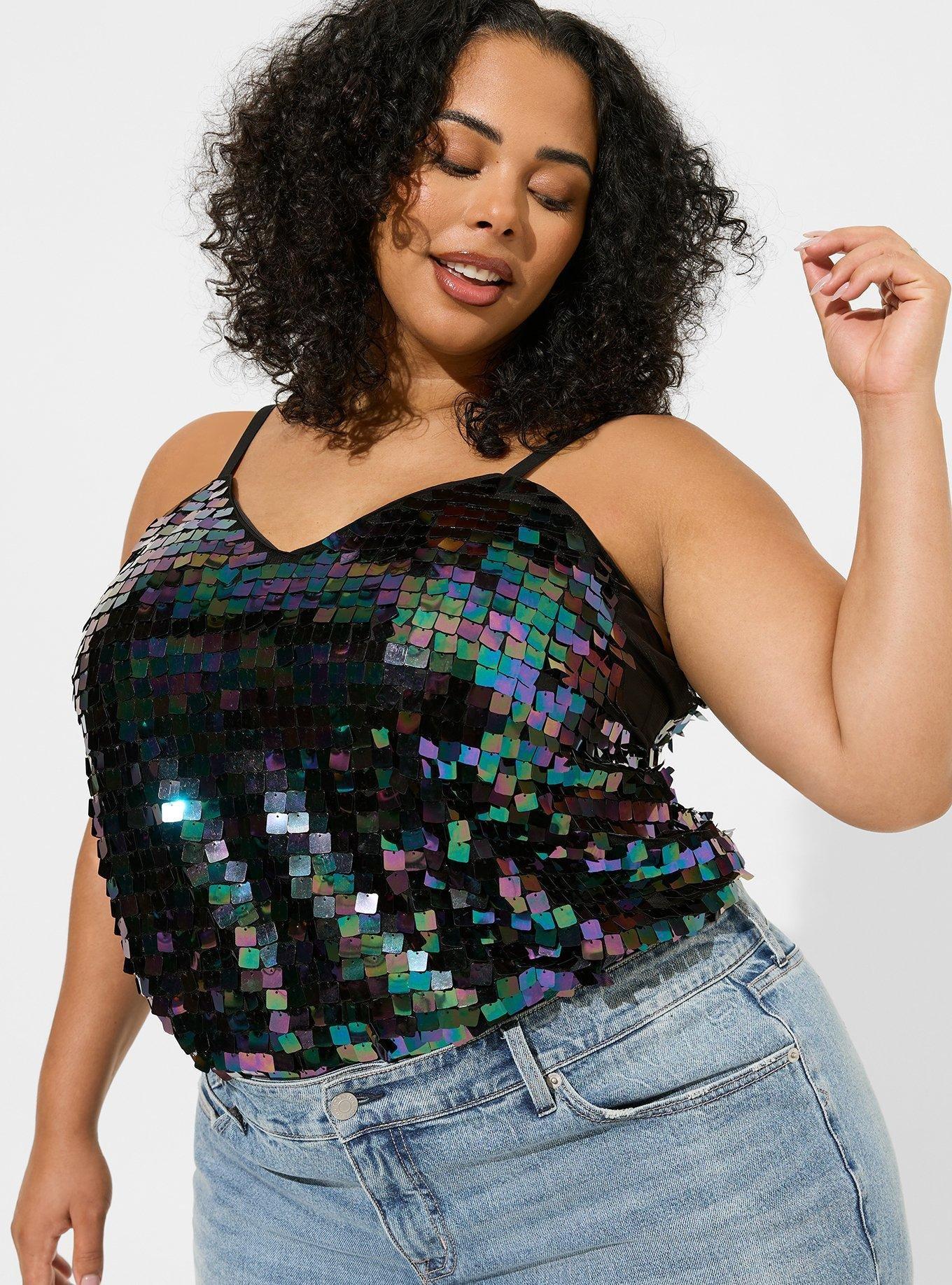 Plus Size Sophie Sequin Swing Cami, PURPLE, hi-res