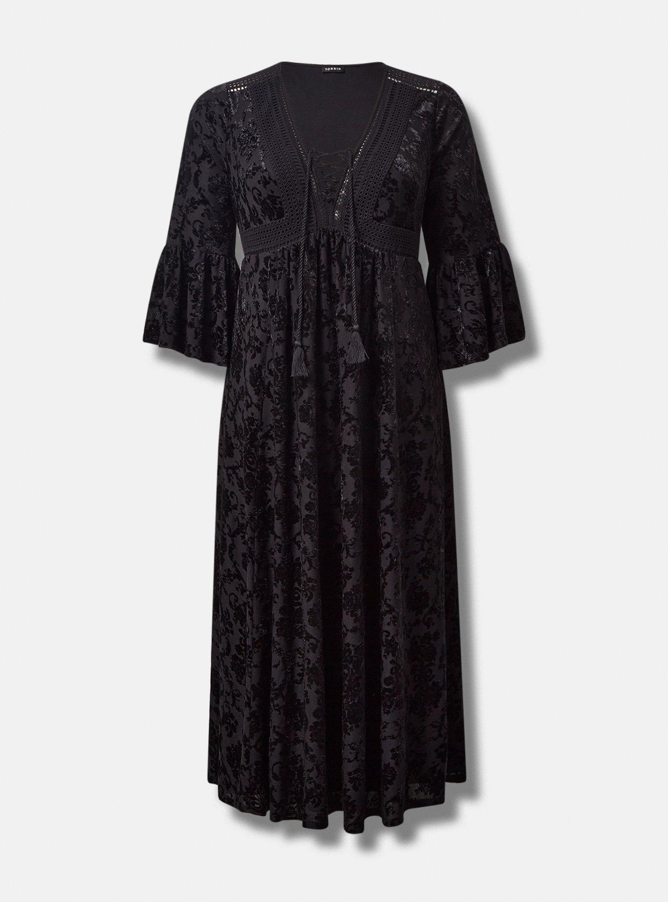 NWT LIKELY MARIELLA VELVET offers BURNOUT BELL SLEEVE DRESS