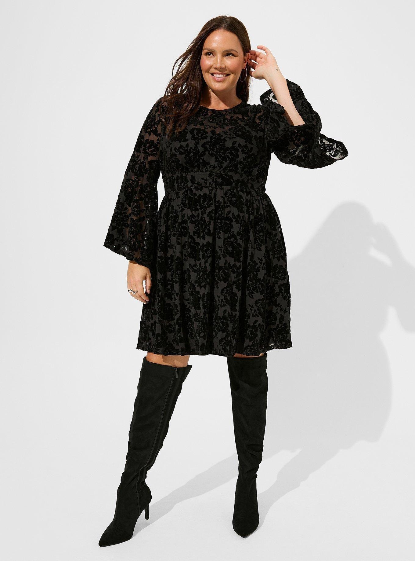 Plus Size - Mini Mesh Bell Sleeve Dress - Torrid