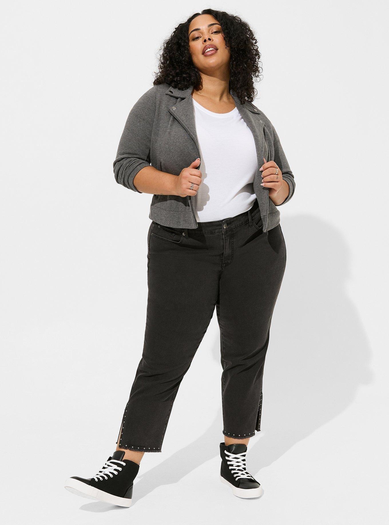 Off the shoulder outlet moto jacket plus size