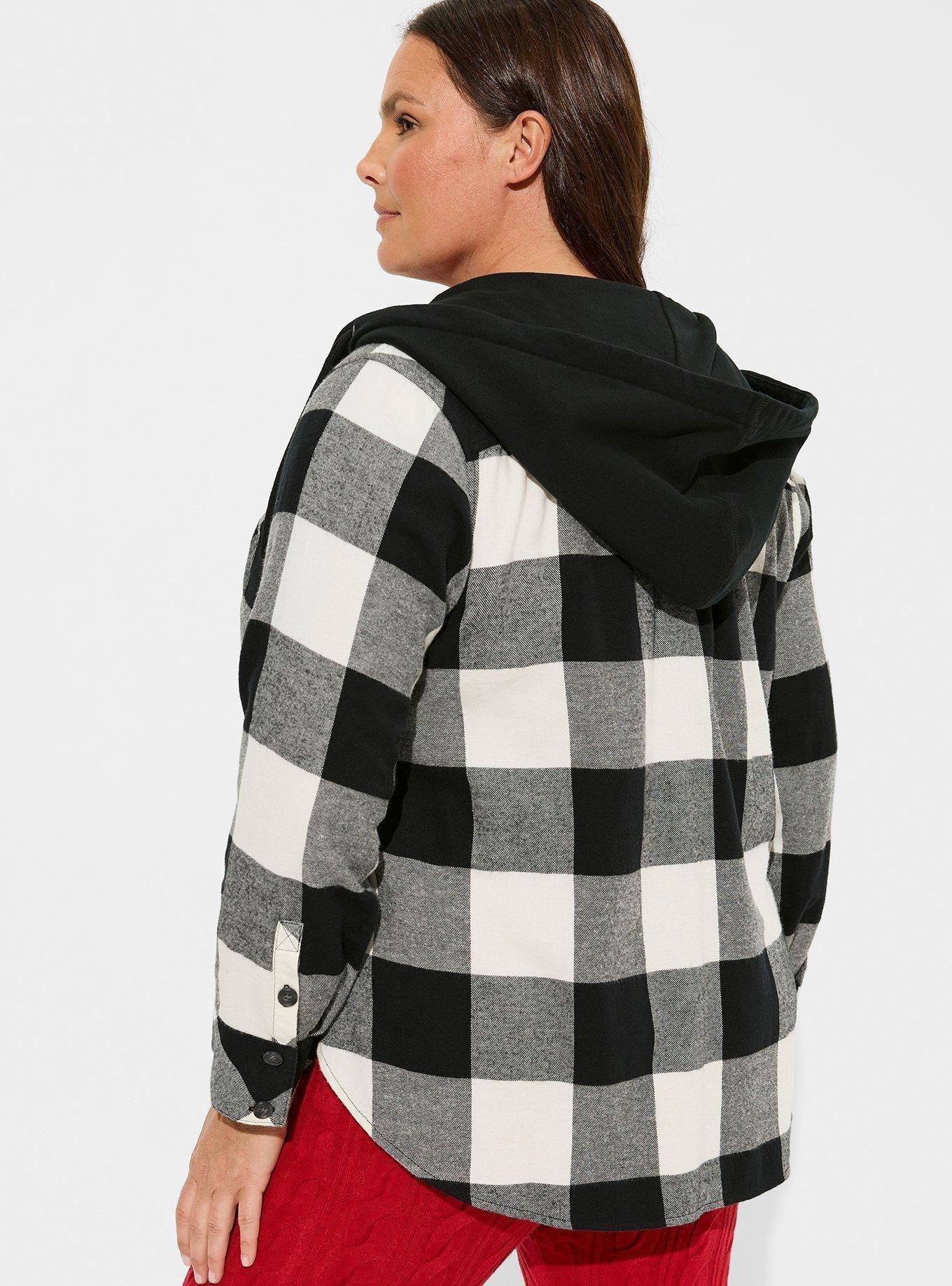 Plus size flannel on sale hoodie