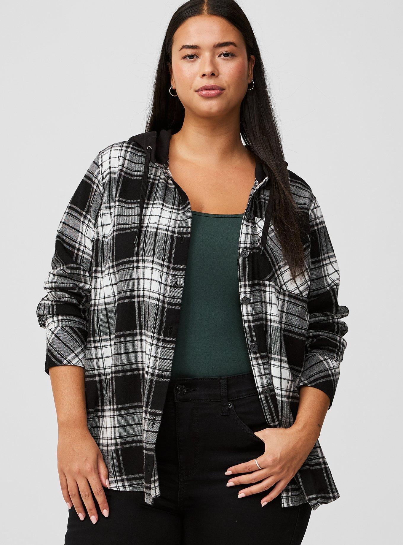 Short sleeve flannel hoodie sale