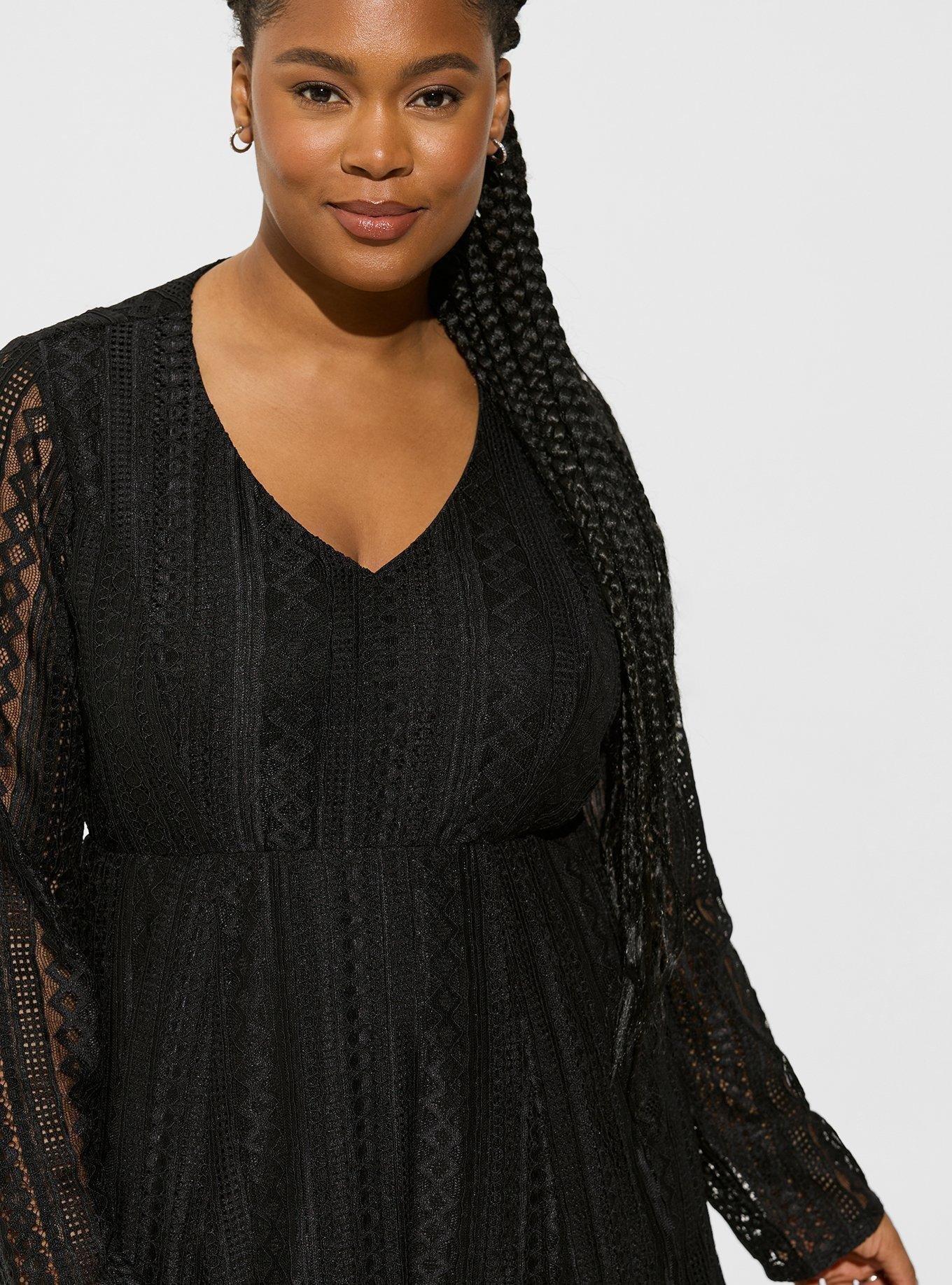 geo lace dress GEO LACE INSERT DRESS
