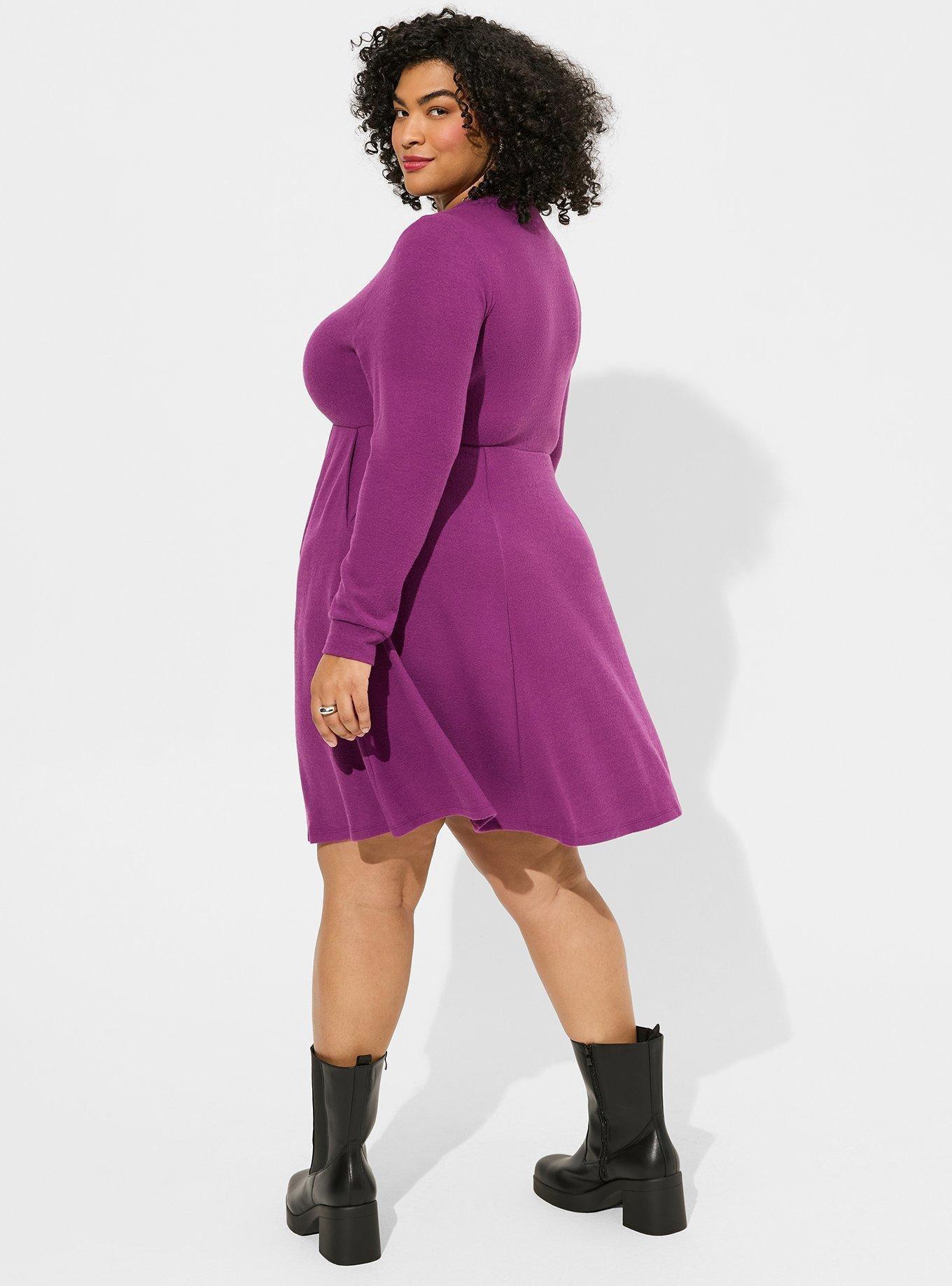 At The Knee Hacci Front Placket Skater Dress