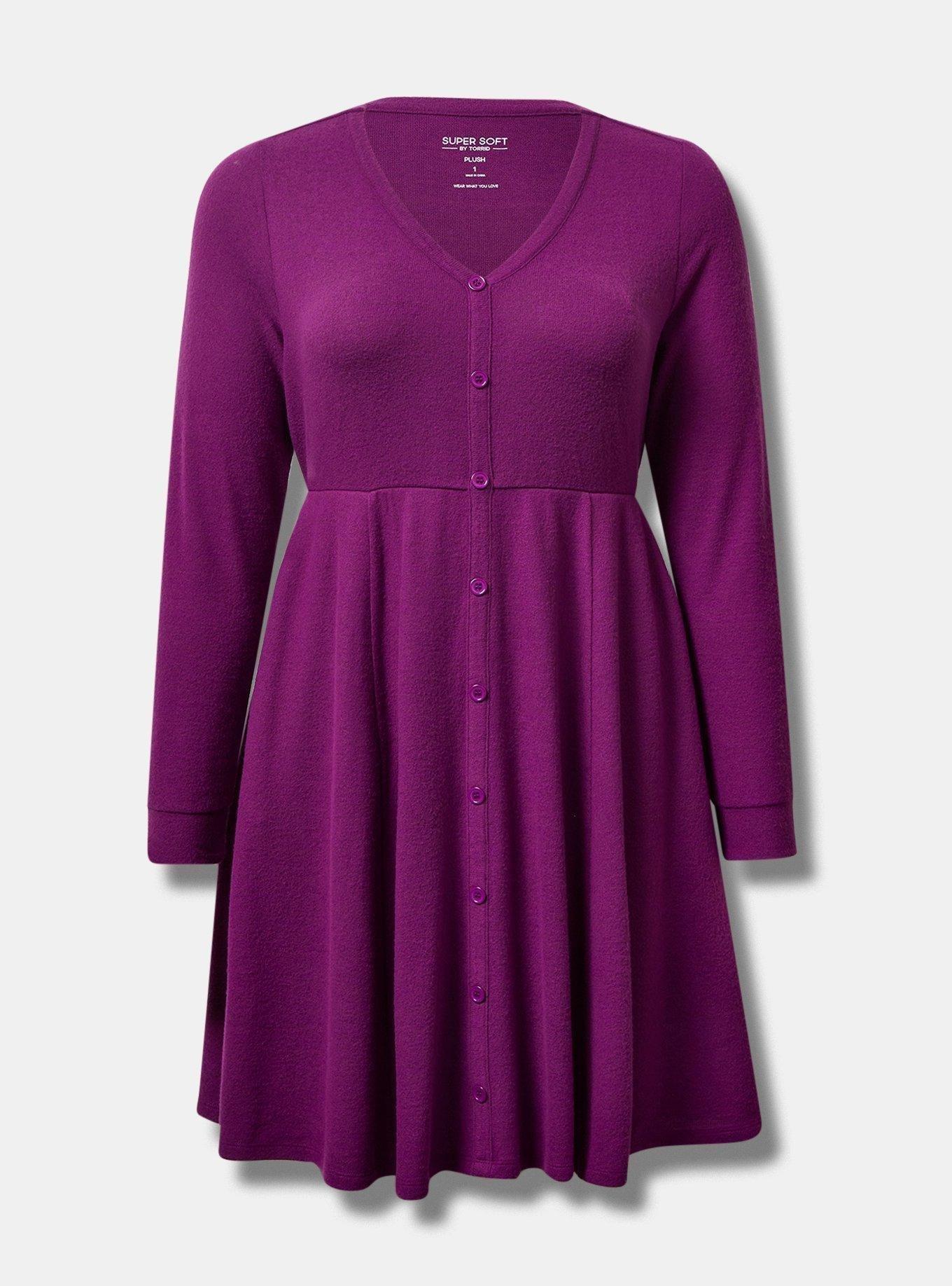 At The Knee Hacci Front Placket Skater Dress