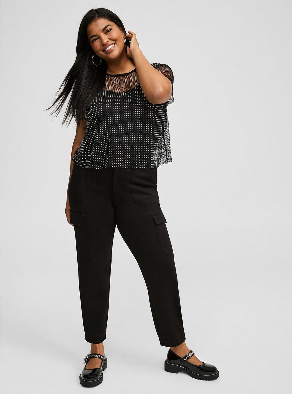 Plus Size - Bedazzled Mesh Boxy Crop Top - Torrid Plus Size - Bedazzled Mesh Boxy Crop Top - Torrid