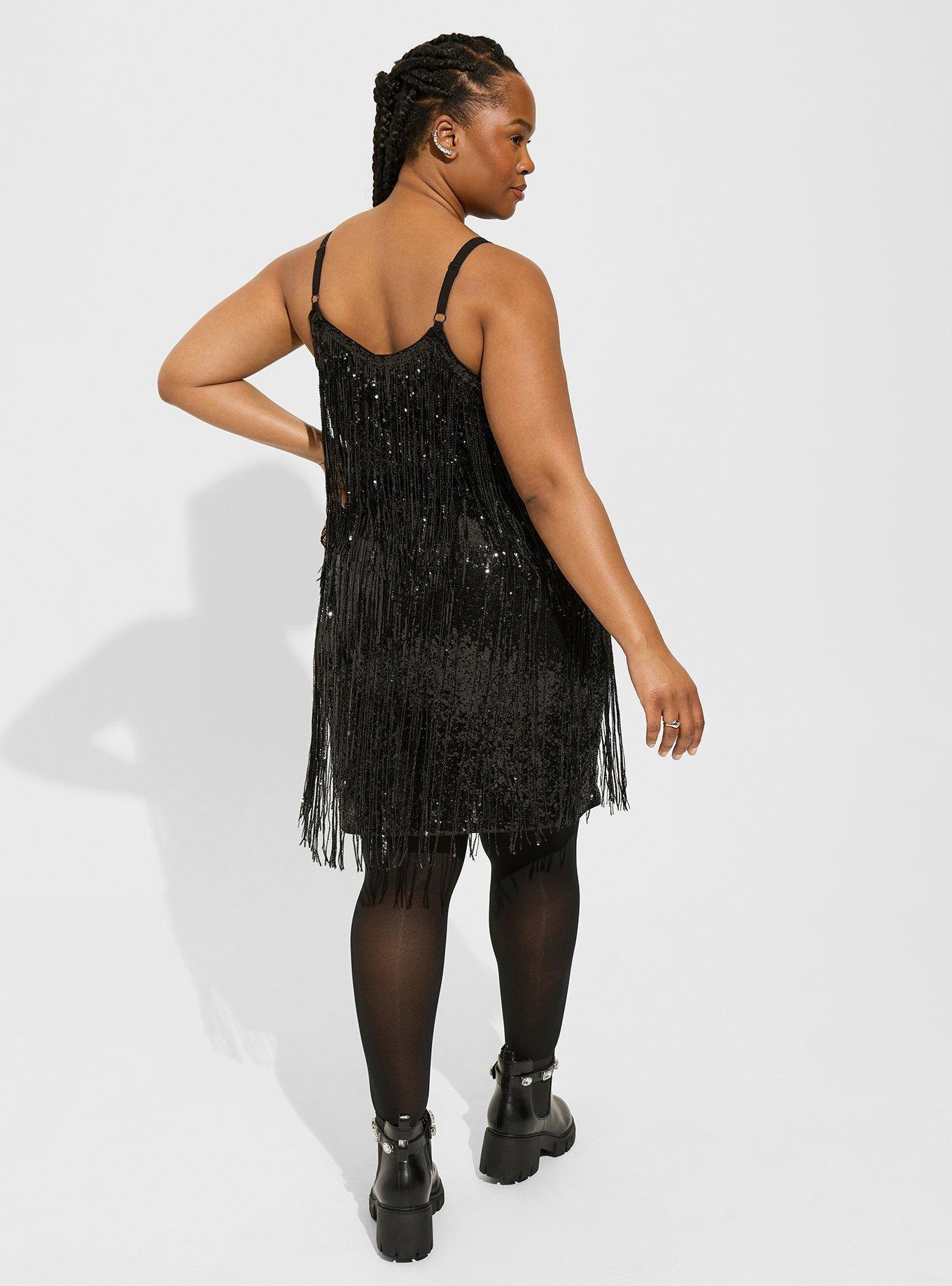 Mini Sequin Fringe Layer Dress