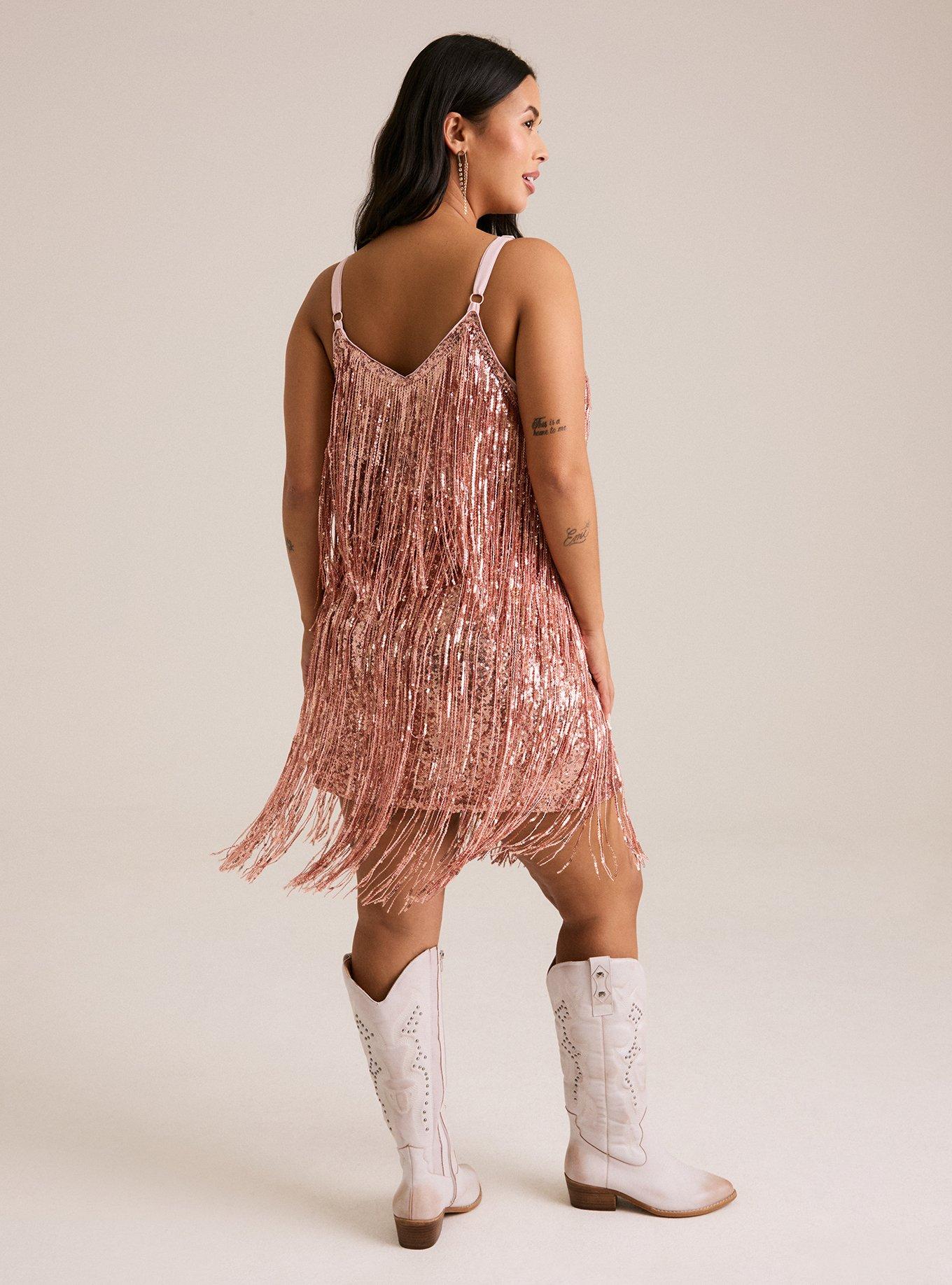 Festi Sequin Fringe Mini Dress