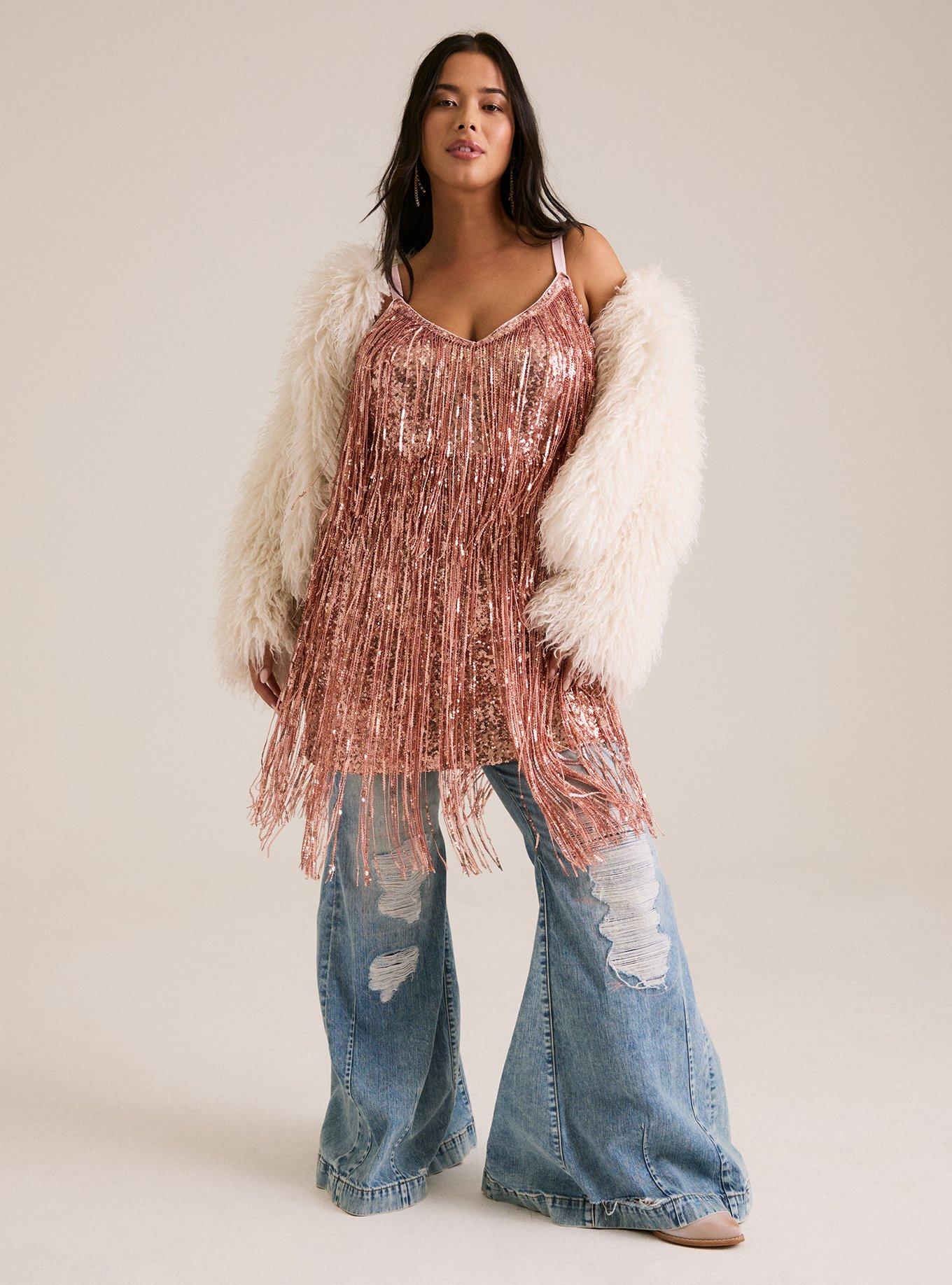 Festi Sequin Fringe Mini Dress
