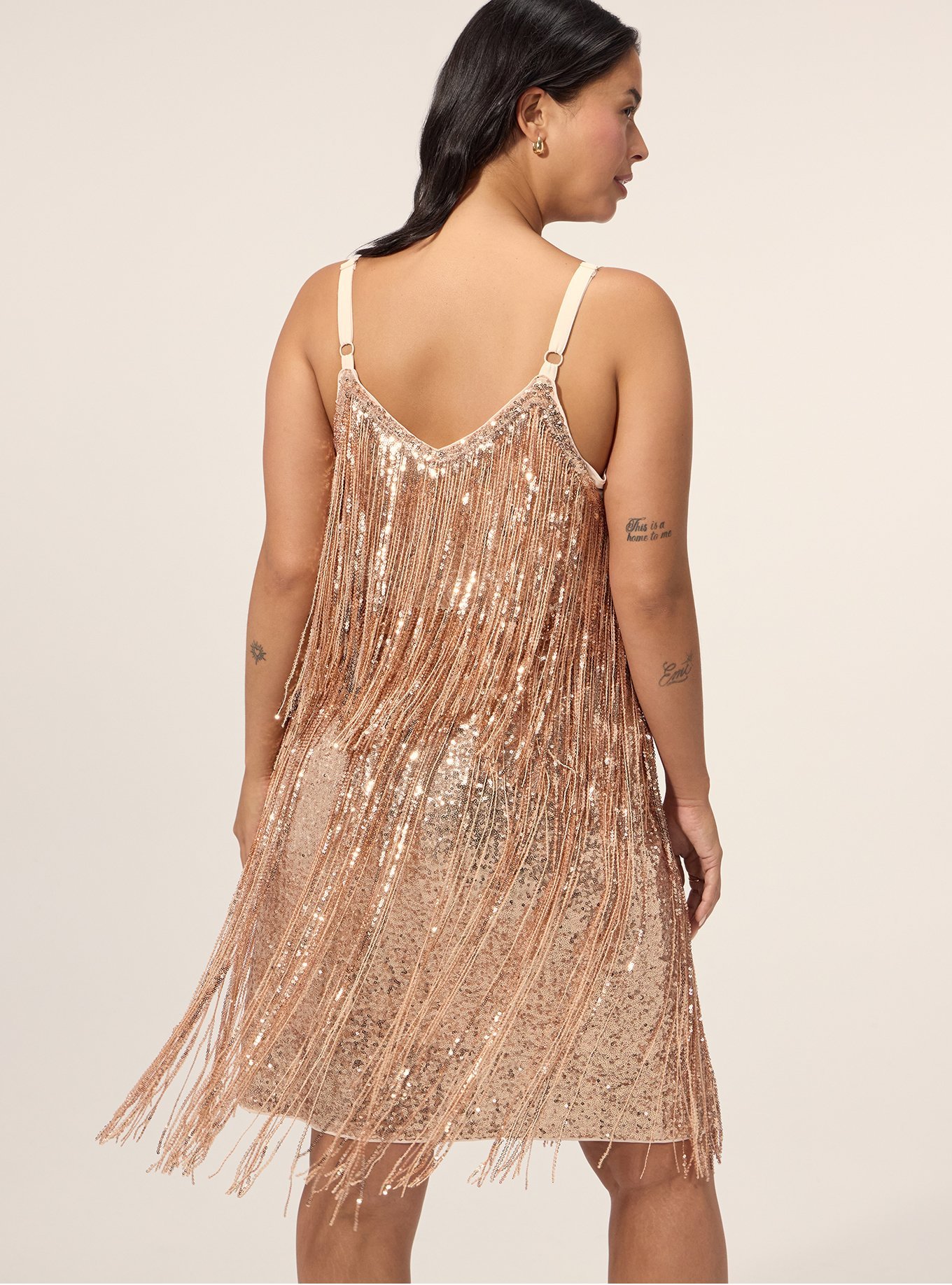 Festi Sequin Fringe Mini Dress, CHAMPAGNE SEQUIN, alternate