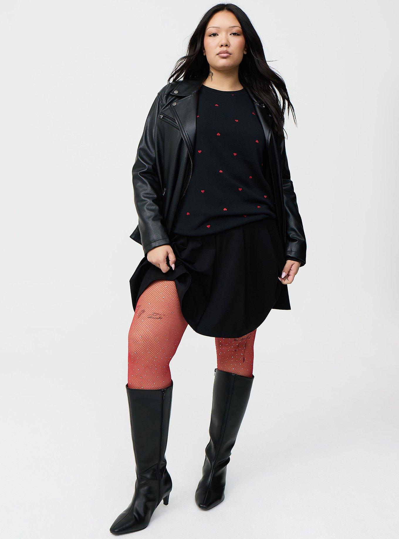 Rhinestone Fishnet Tight, RED, alternate