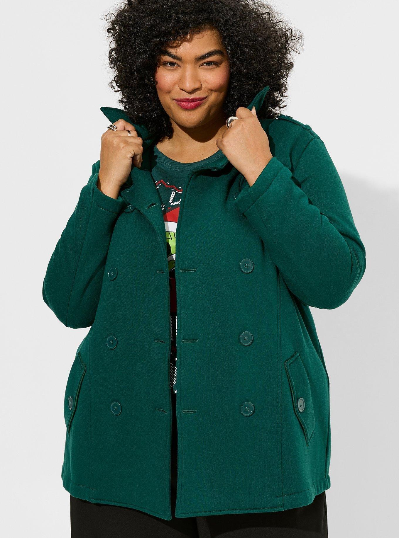 Plus size discount peacoat with hood