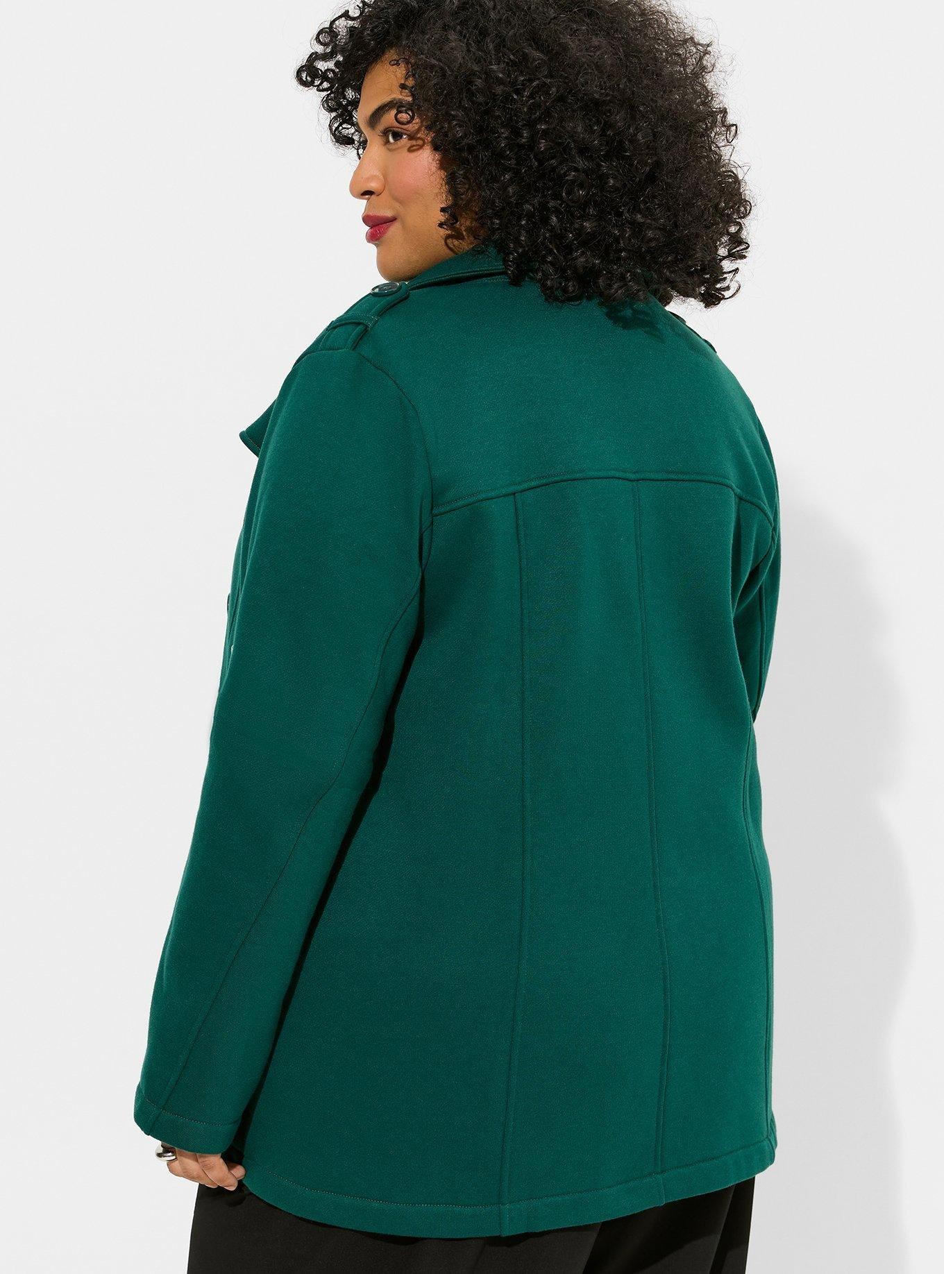 Fleece peacoat shop plus size