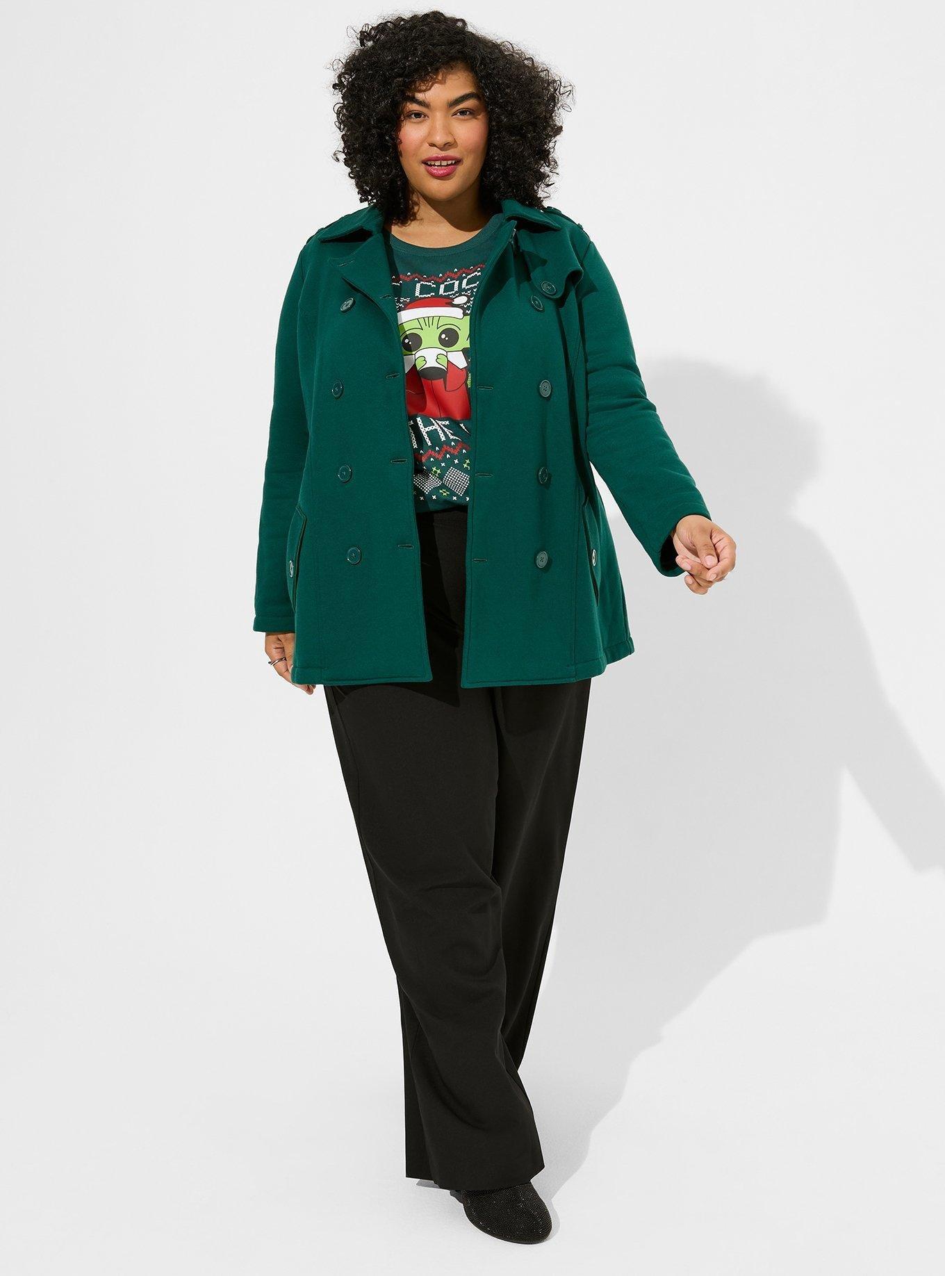 Plus size best sale hooded peacoat