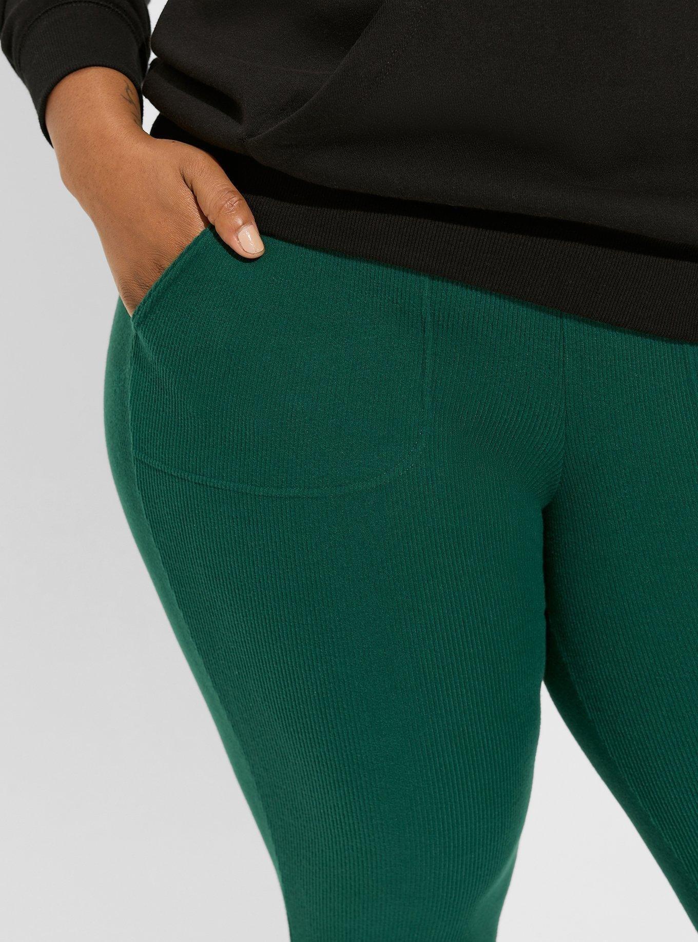 Ribbed Pocket Legging - Green