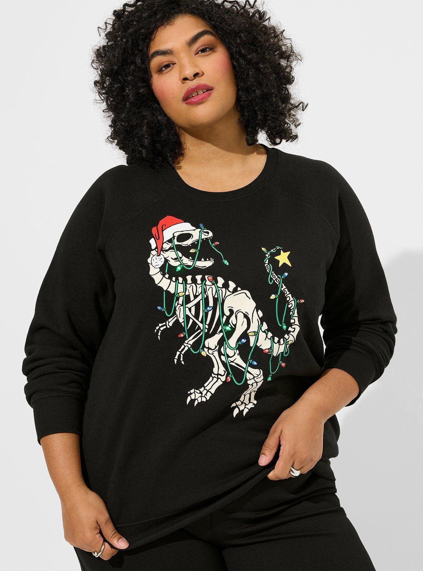 Plus Size - Dino Lights Classic Fit Cozy Fleece Sweatshirt - Torrid