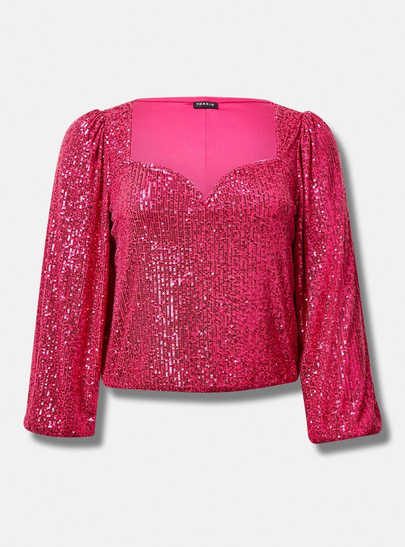 Plus Size - Sequin Short Sleeve Top - Torrid