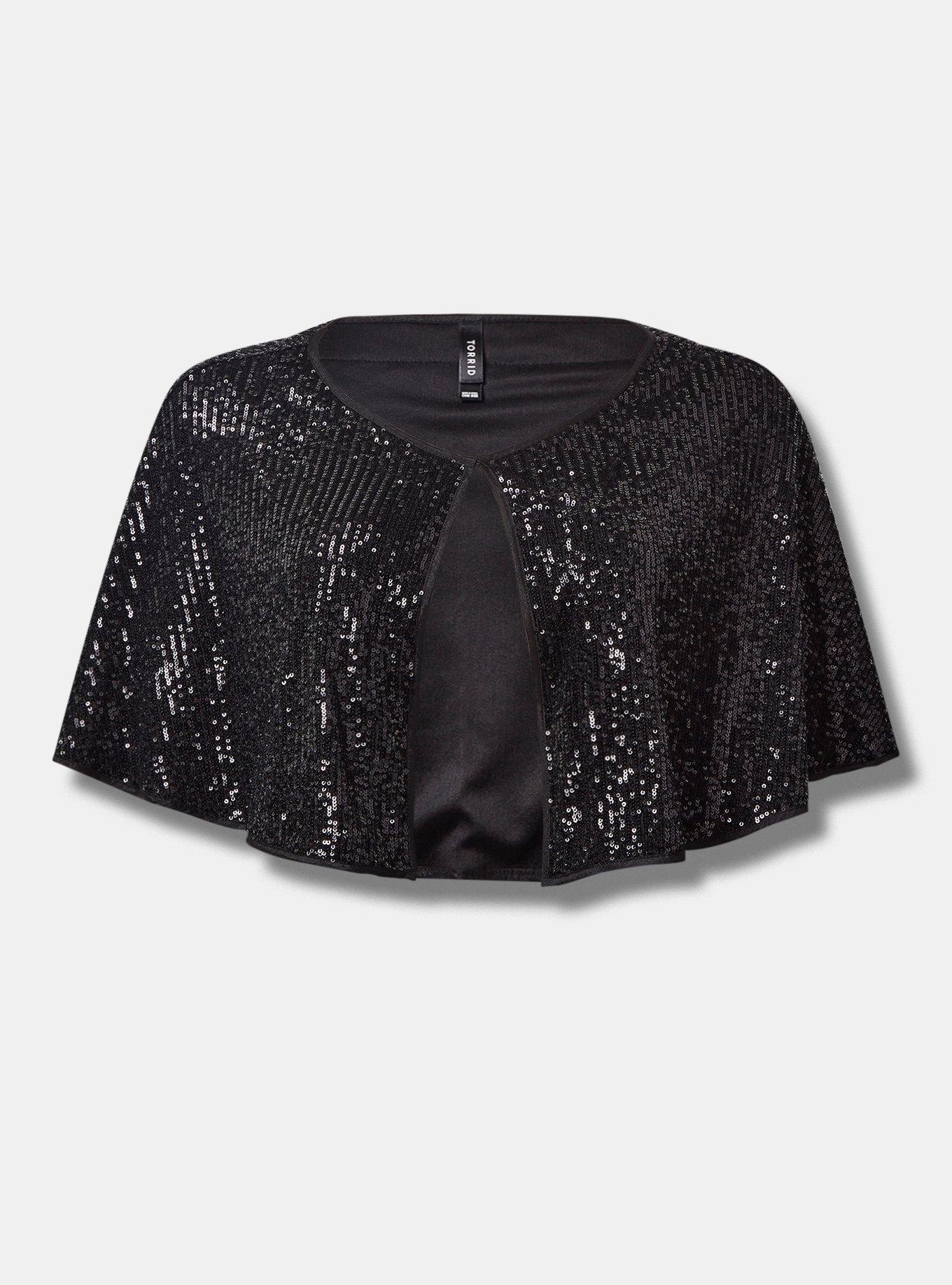 Sequined Bolero, BLACK, hi-res