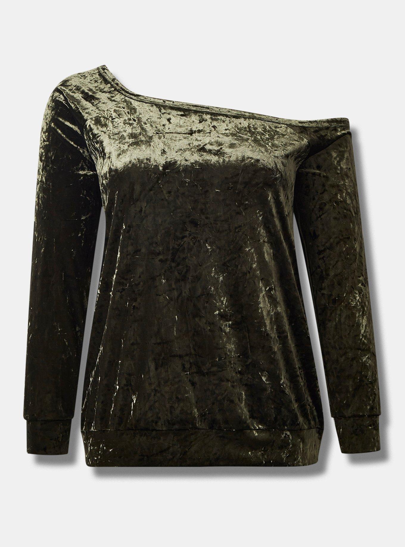 Crushed cheap velvet sweatshirt