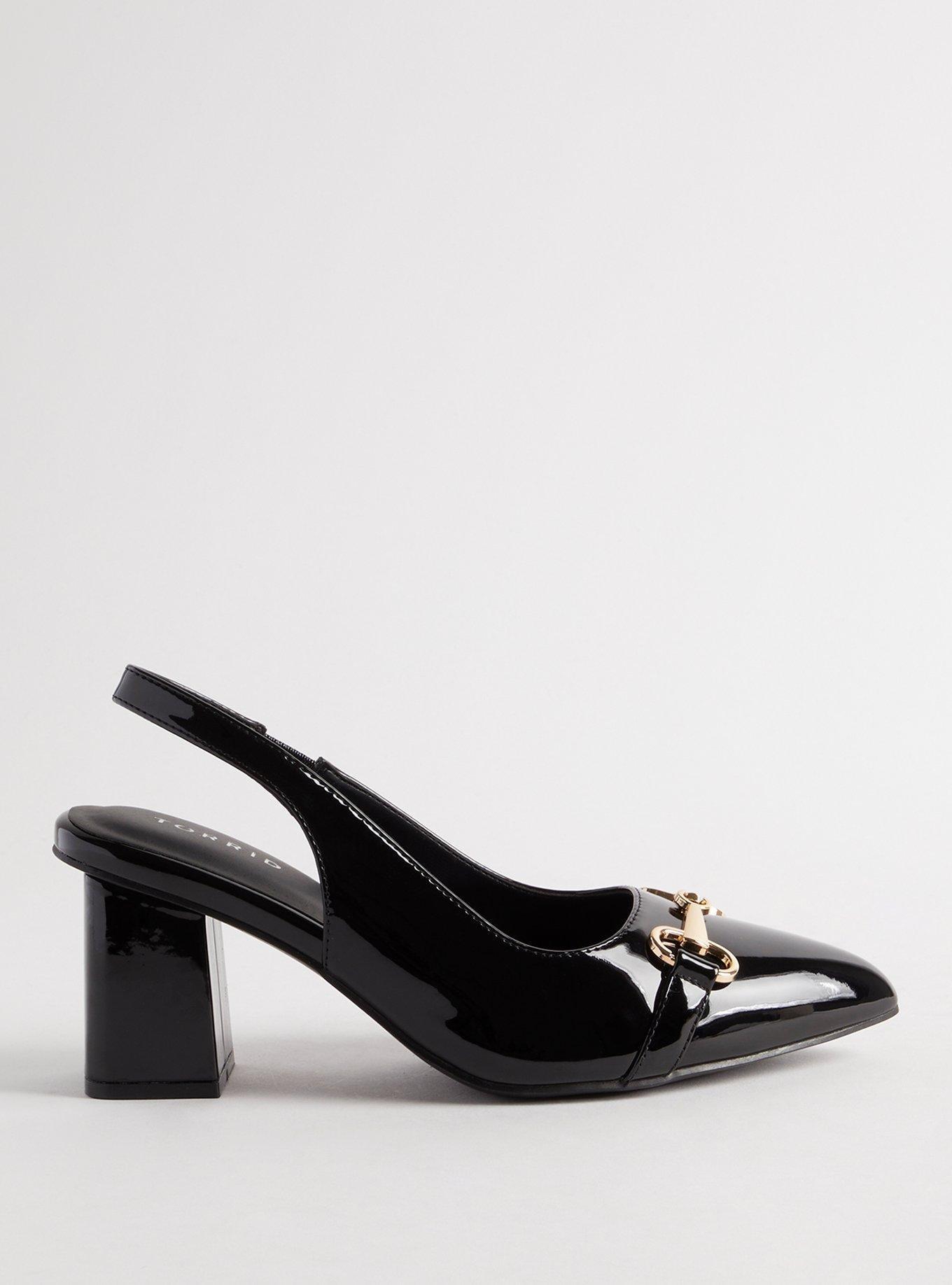 Plus Size Pointed Toe Slingback (WW), BLACK, alternate