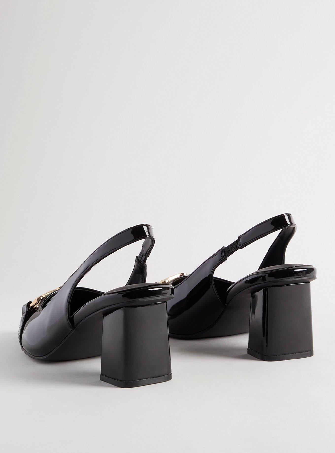 Plus Size Pointed Toe Slingback (WW), BLACK, alternate