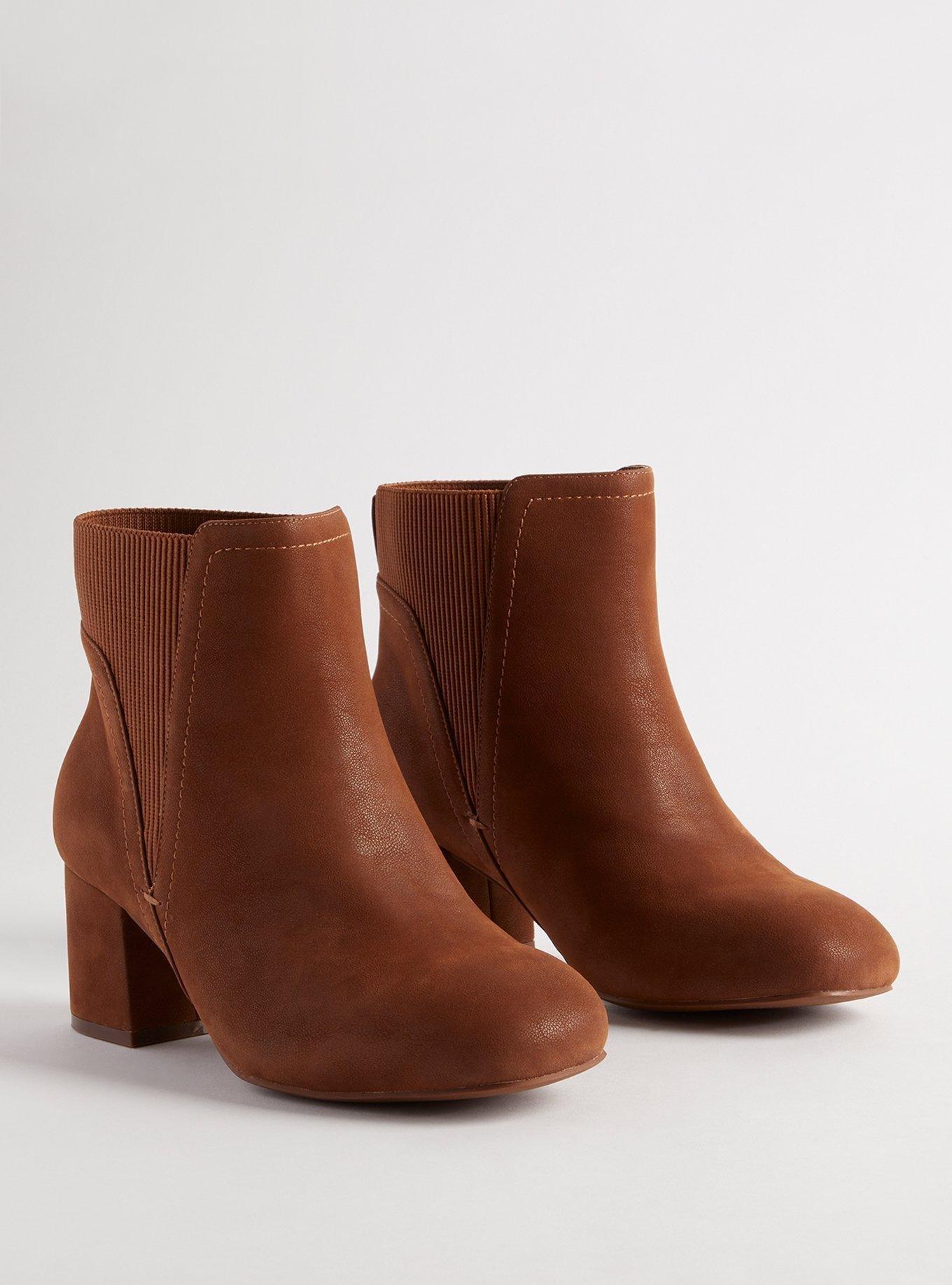 Wide width outlet block heel booties