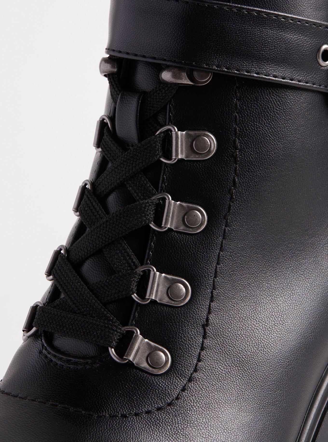 Lug Heeled Hiker Bootie (WW), BLACK, alternate