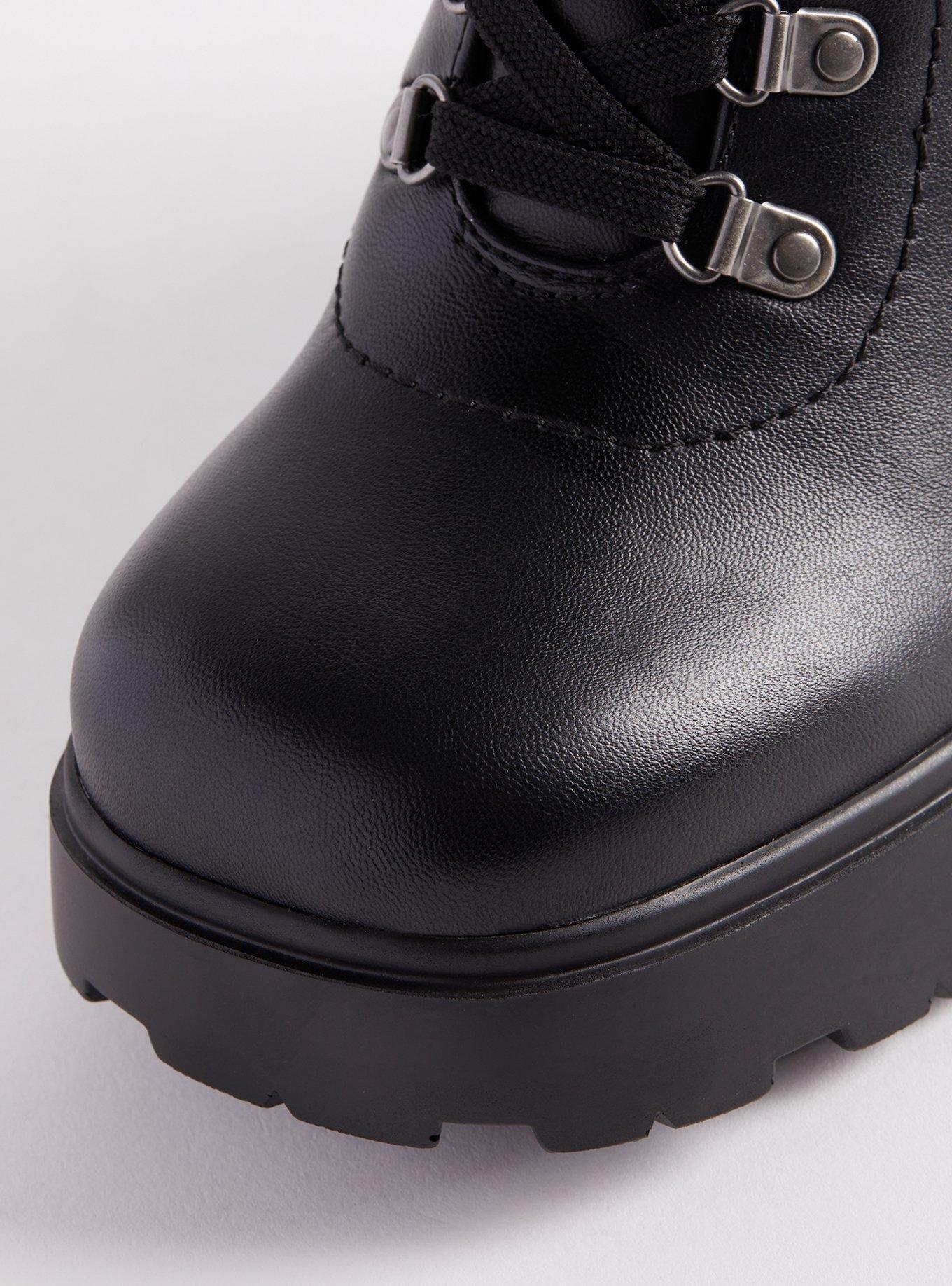 Lug Heeled Hiker Bootie (WW), BLACK, alternate