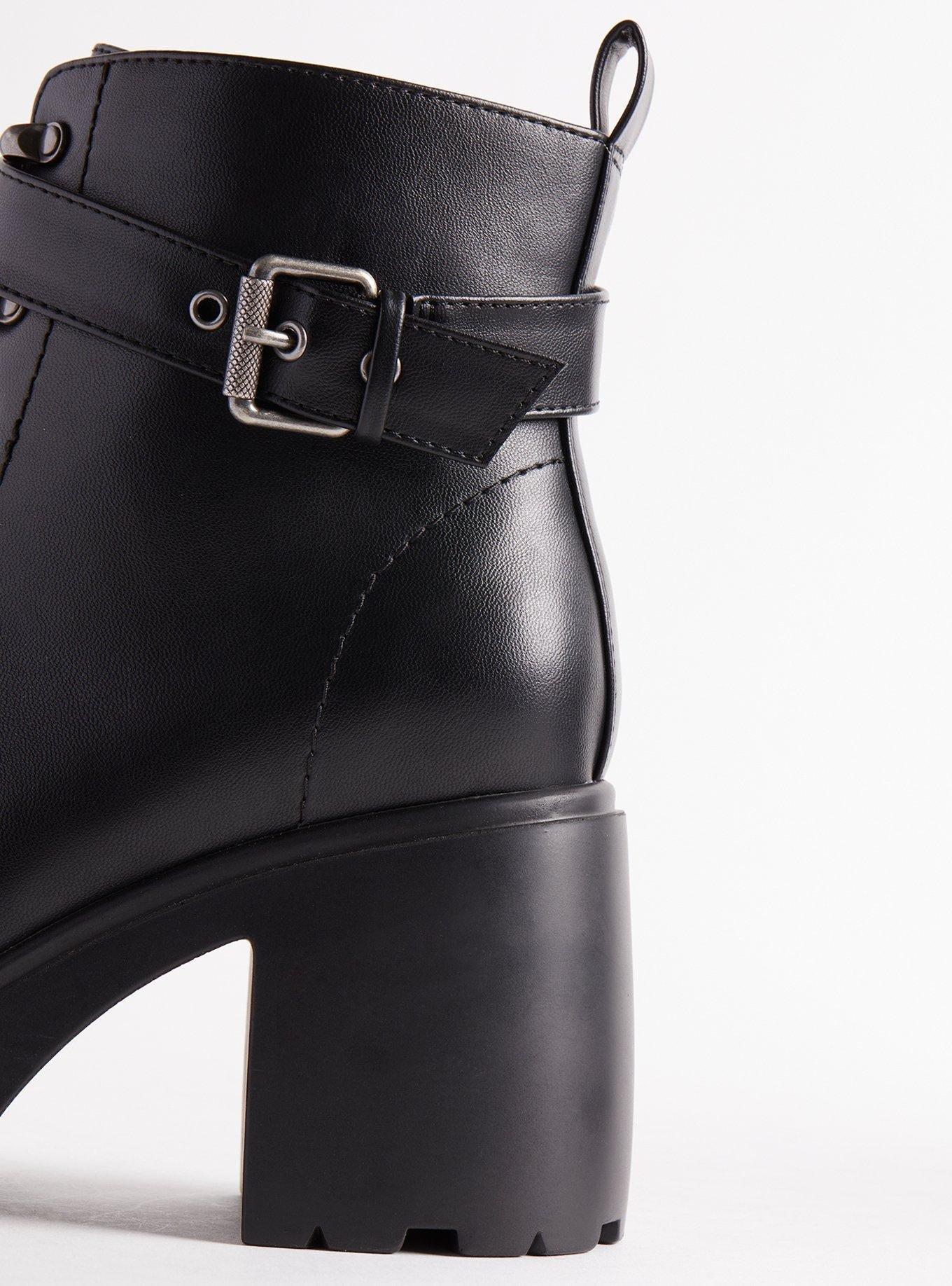 Lug Heeled Hiker Bootie (WW), BLACK, alternate