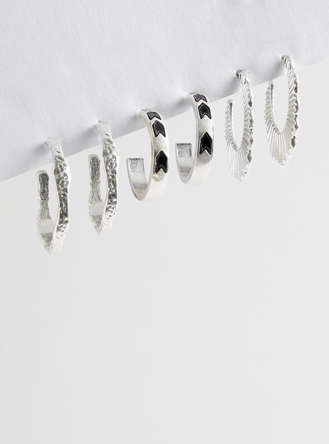 Plus Size - Textured Hoop Earring Set - Torrid