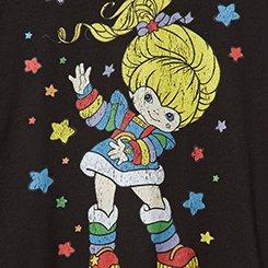 Rainbow Brite Classic Fit Cotton Crew Tee, DEEP BLACK, swatch