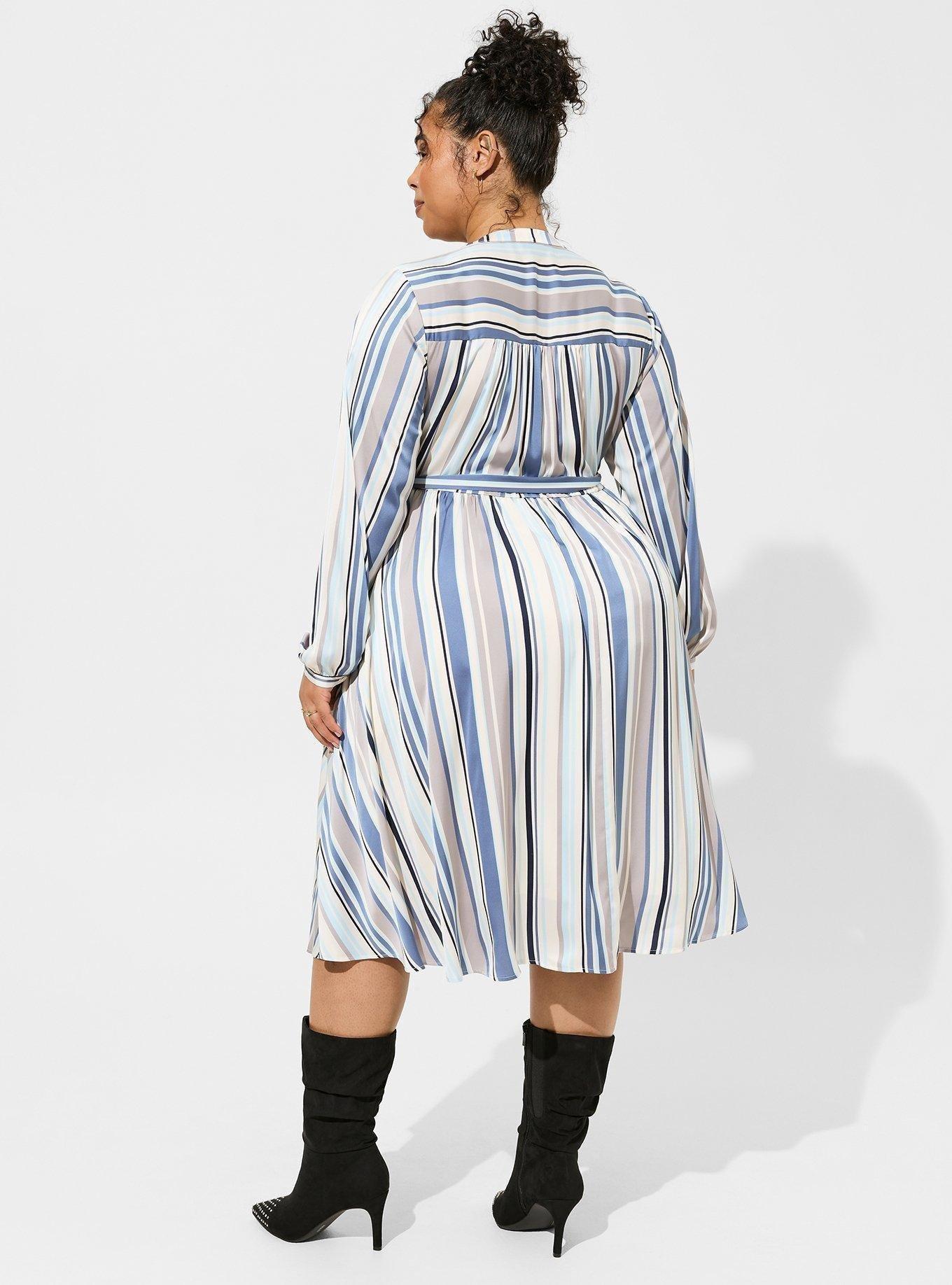 Plus Size - Maxi Washable Challis Hi-Low Tiered Shirtdress - Torrid