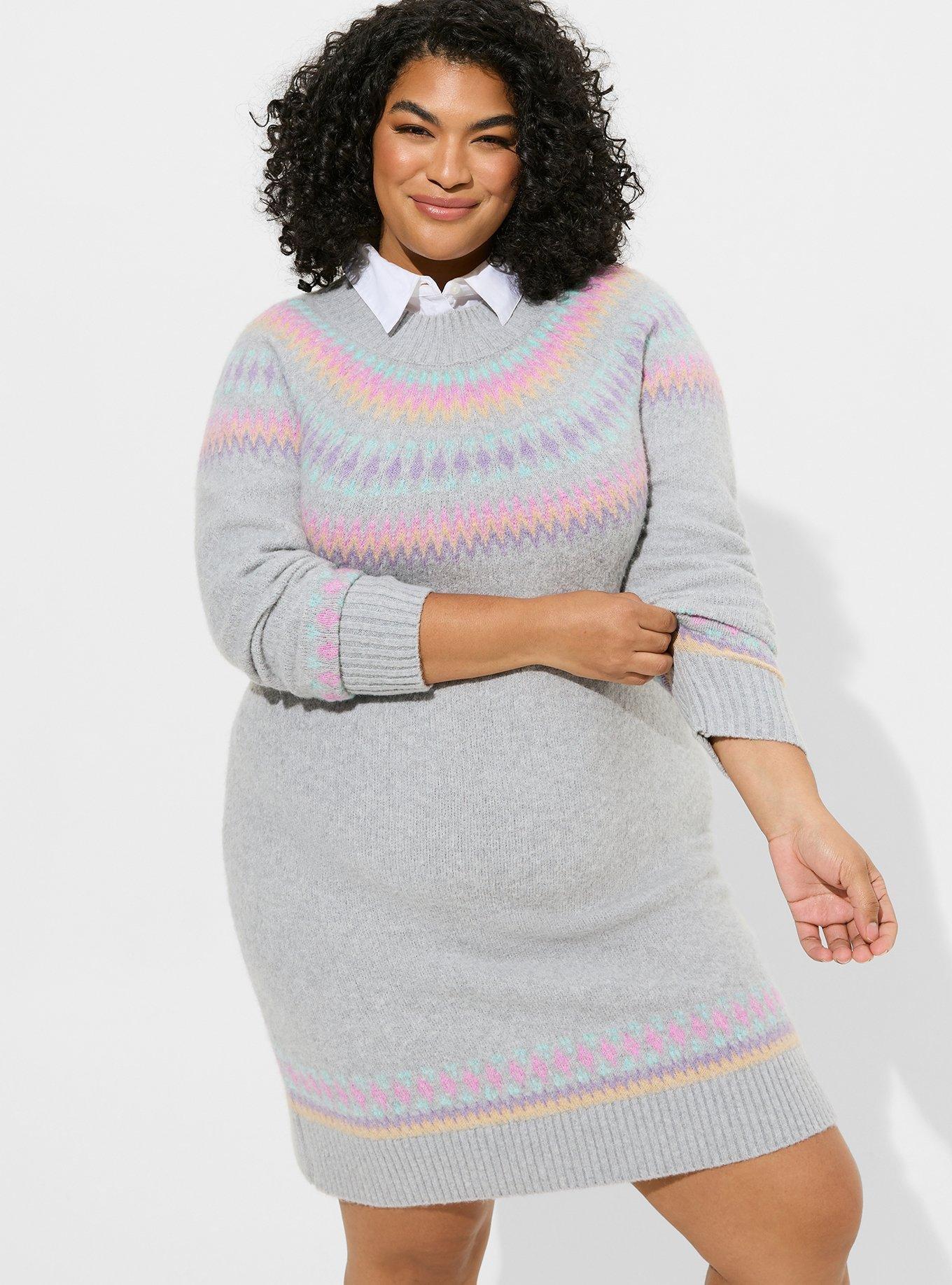 Mini Vegan Cashmere Mock Neck Sweater Dress