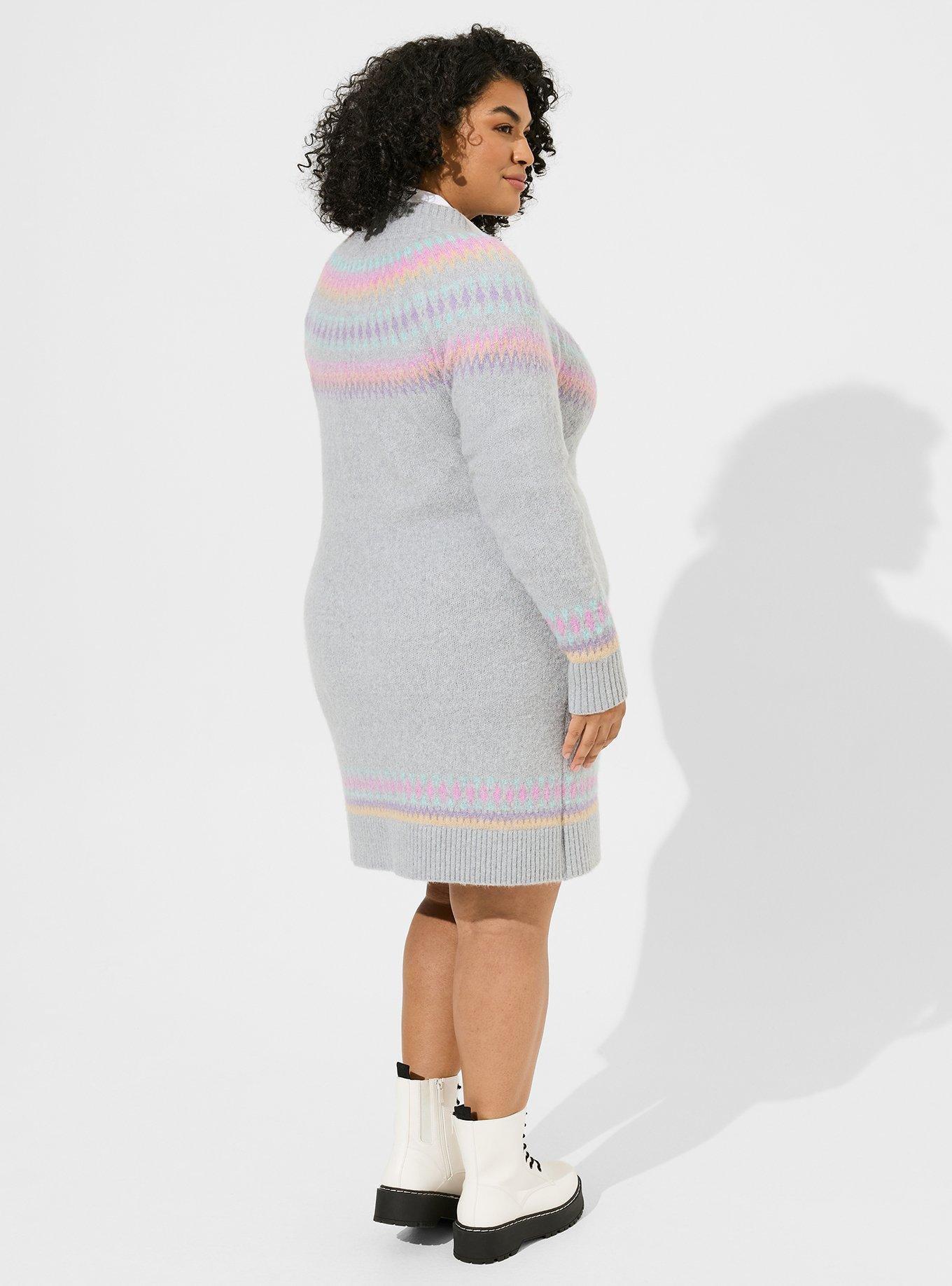 Mini Vegan Cashmere Mock Neck Sweater Dress