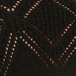 Pullover Turtleneck Pointelle Sweater, DEEP BLACK, swatch