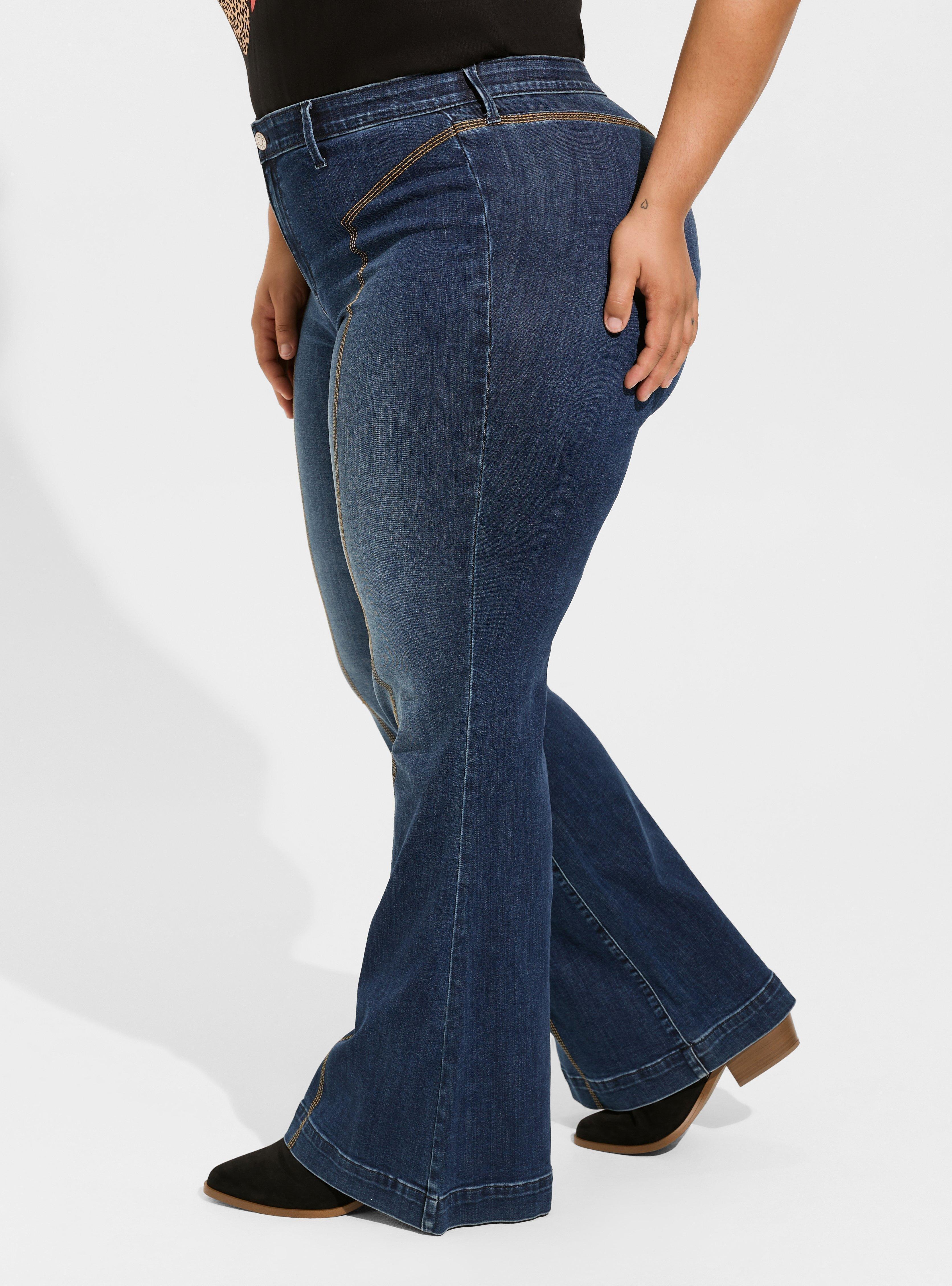 Plus Size - Sky High Flare Super Soft Jean - Torrid