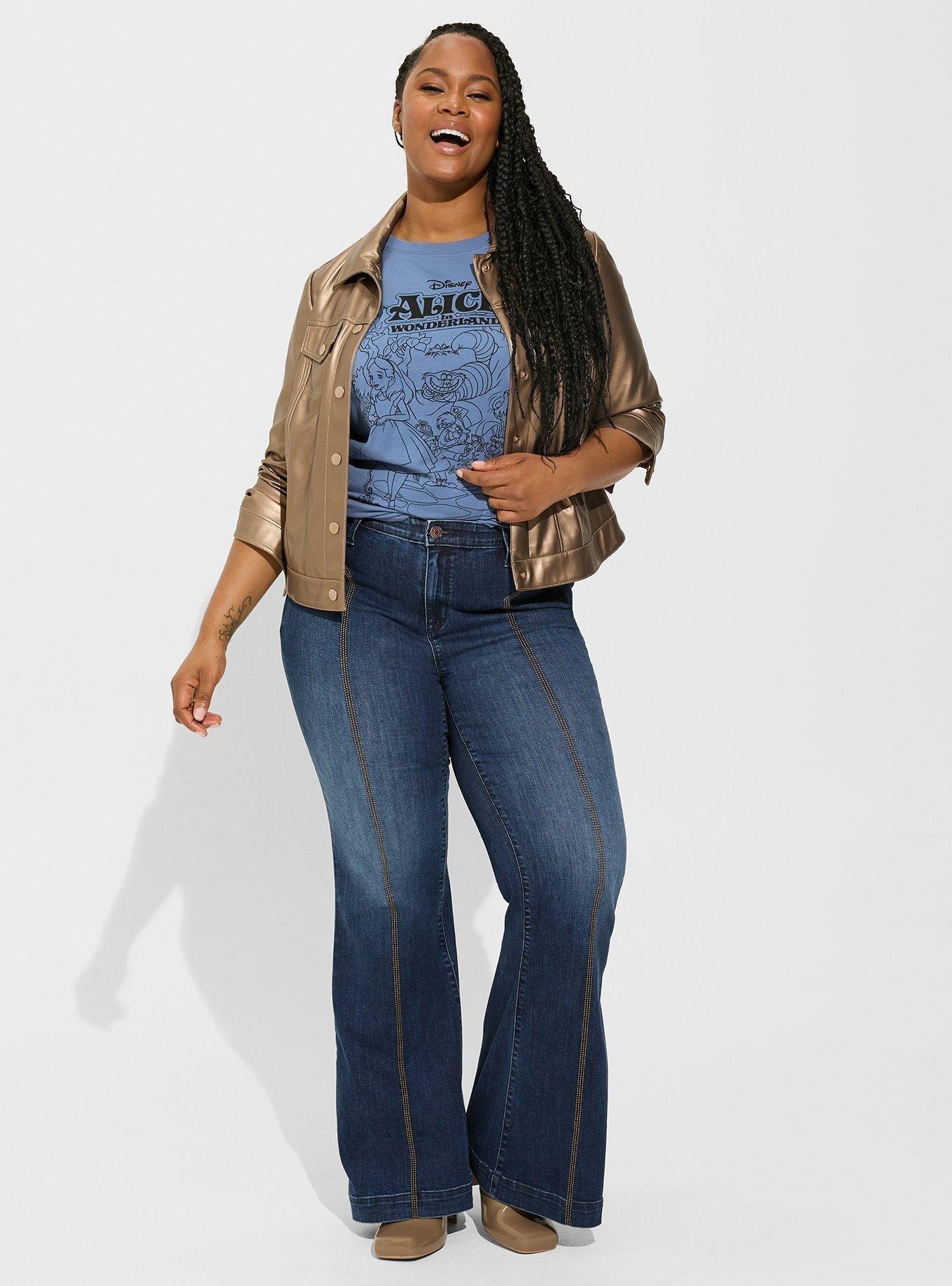 Extra wide leg 2024 jeans plus size