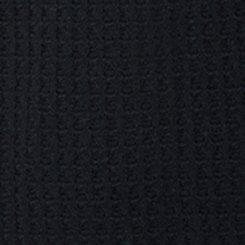 Waffle V-Neck Long Sleeve Sharkbite Top, DEEP BLACK, swatch