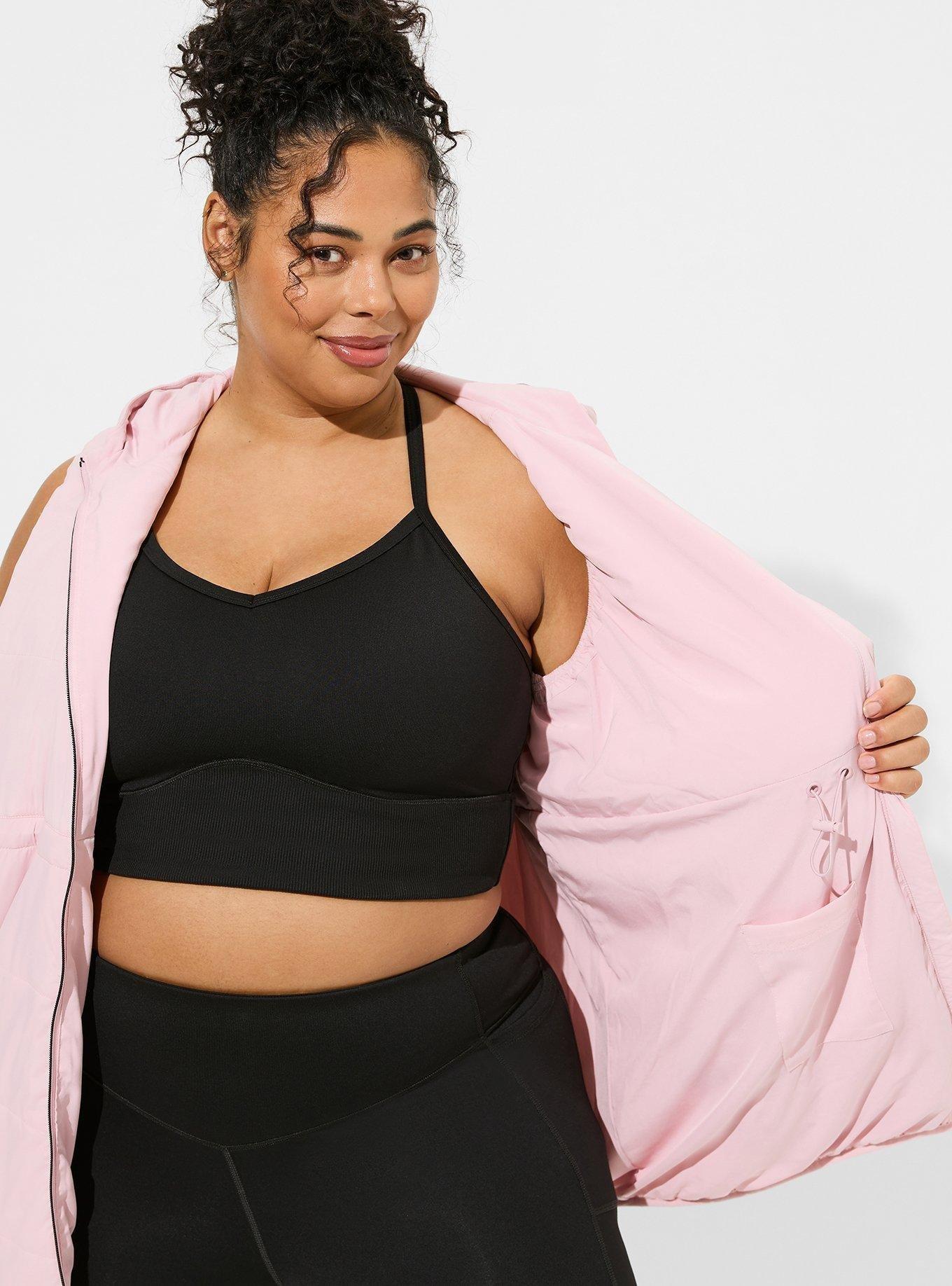 Plus Size - Matte Stretch Nylon Long Puffer Active Vest - Torrid