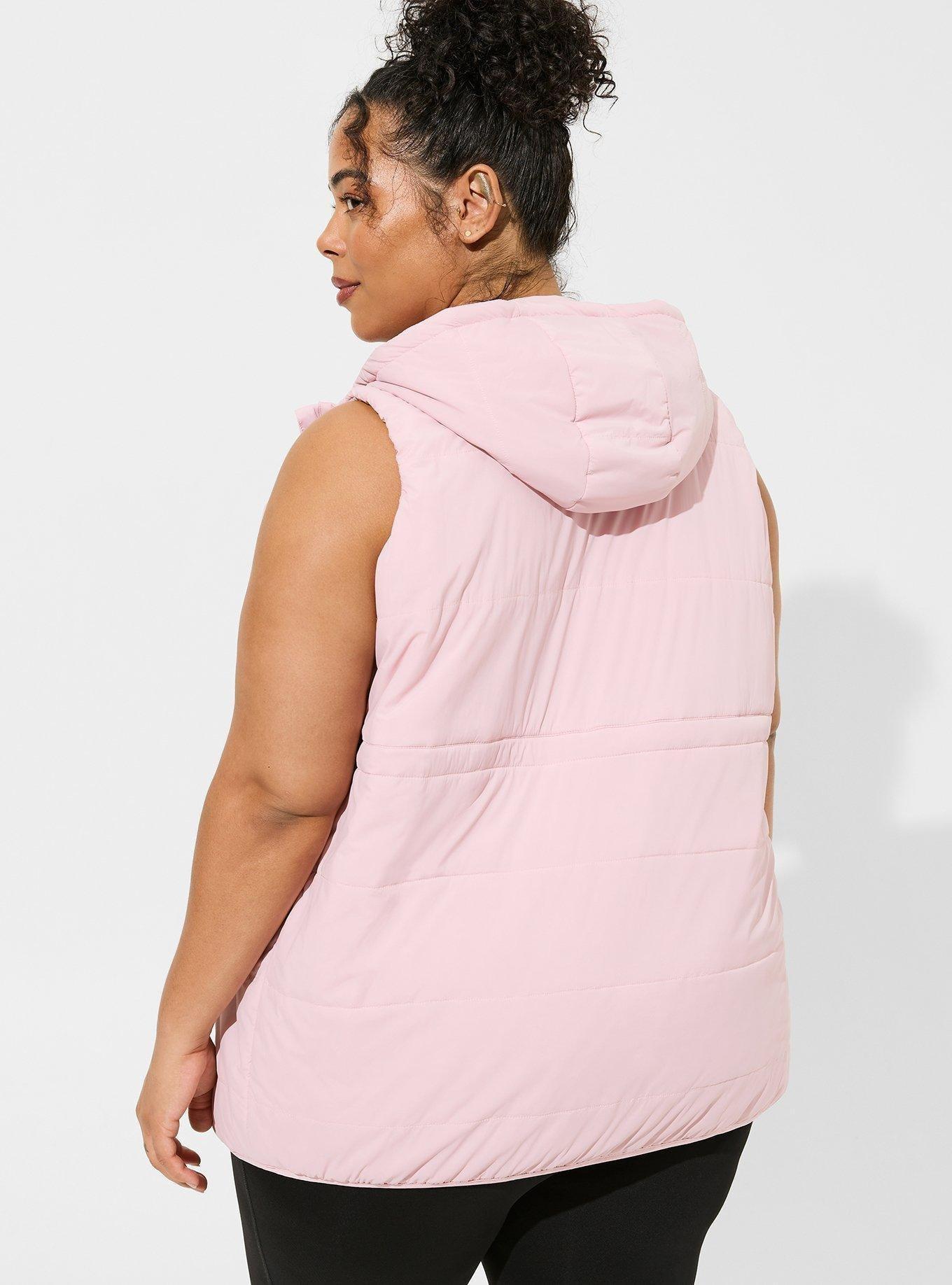 Plus Size - Matte Stretch Nylon Long Puffer Active Vest - Torrid