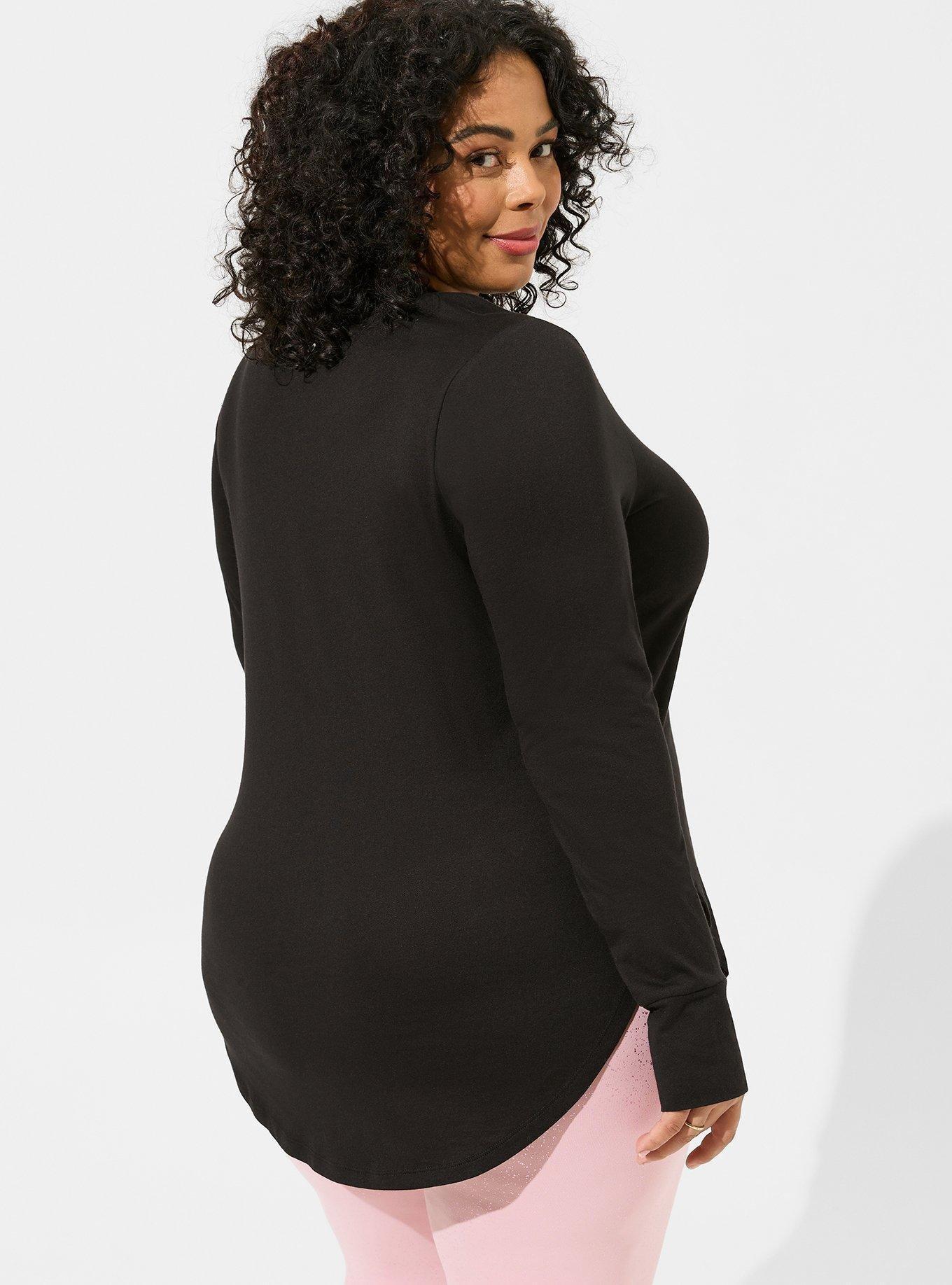 Plus Size - Performance Cotton Long Sleeve Tunic Length Tee - Torrid