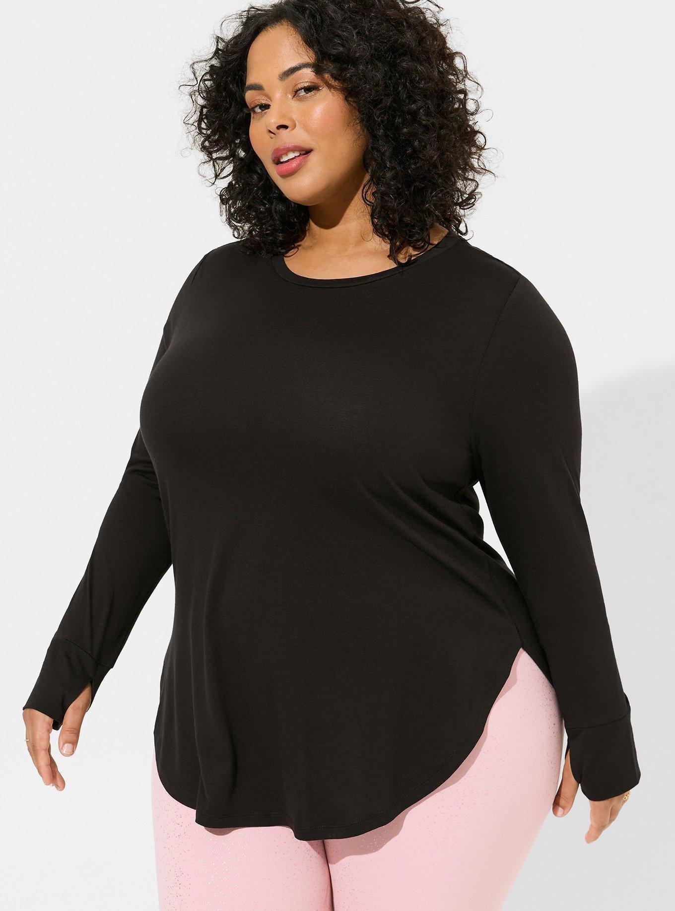 Performance Cotton Long Sleeve Tunic Length Tee