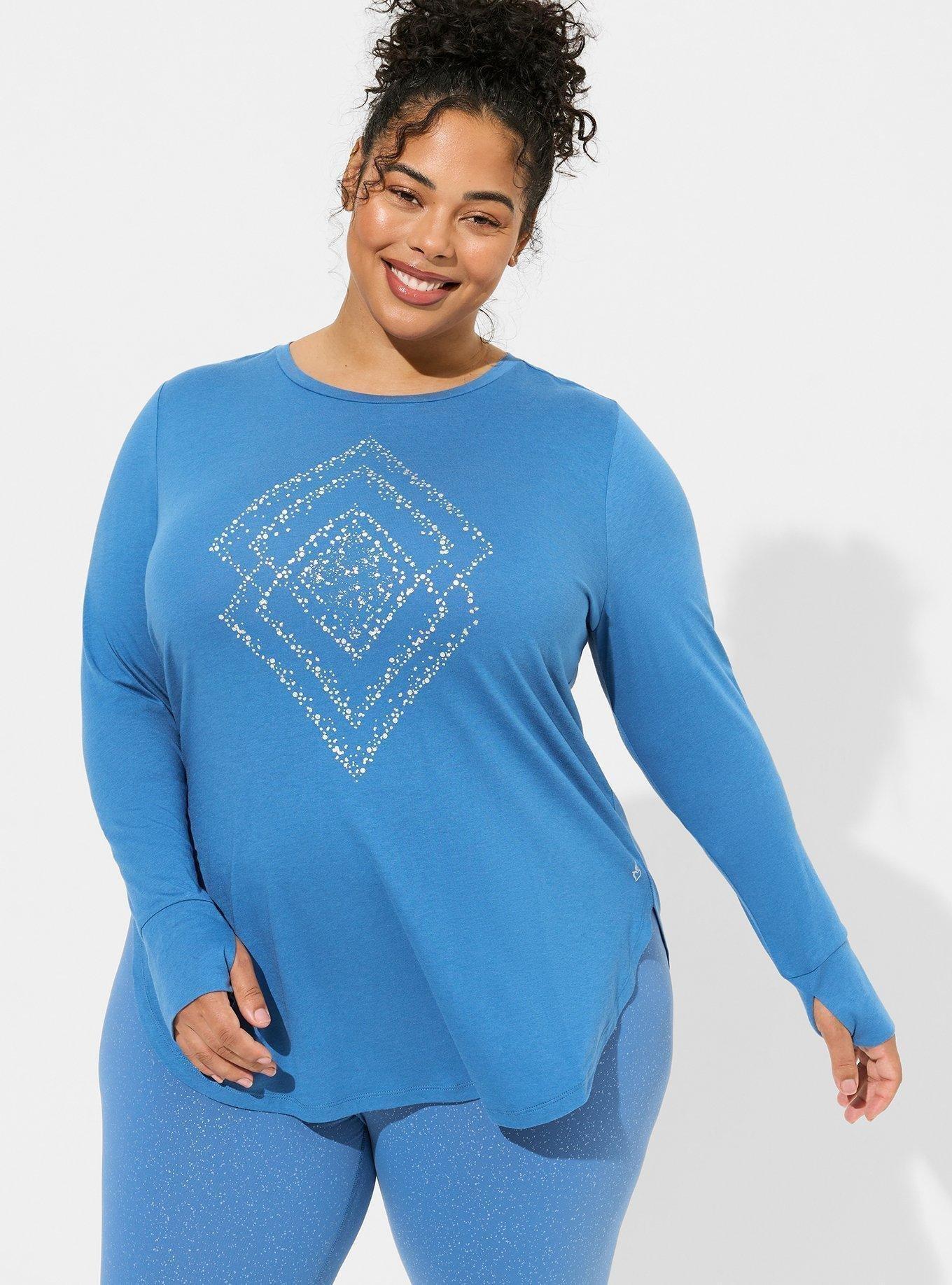 Plus Size - Performance Cotton Long Sleeve Tunic Length Tee - Torrid