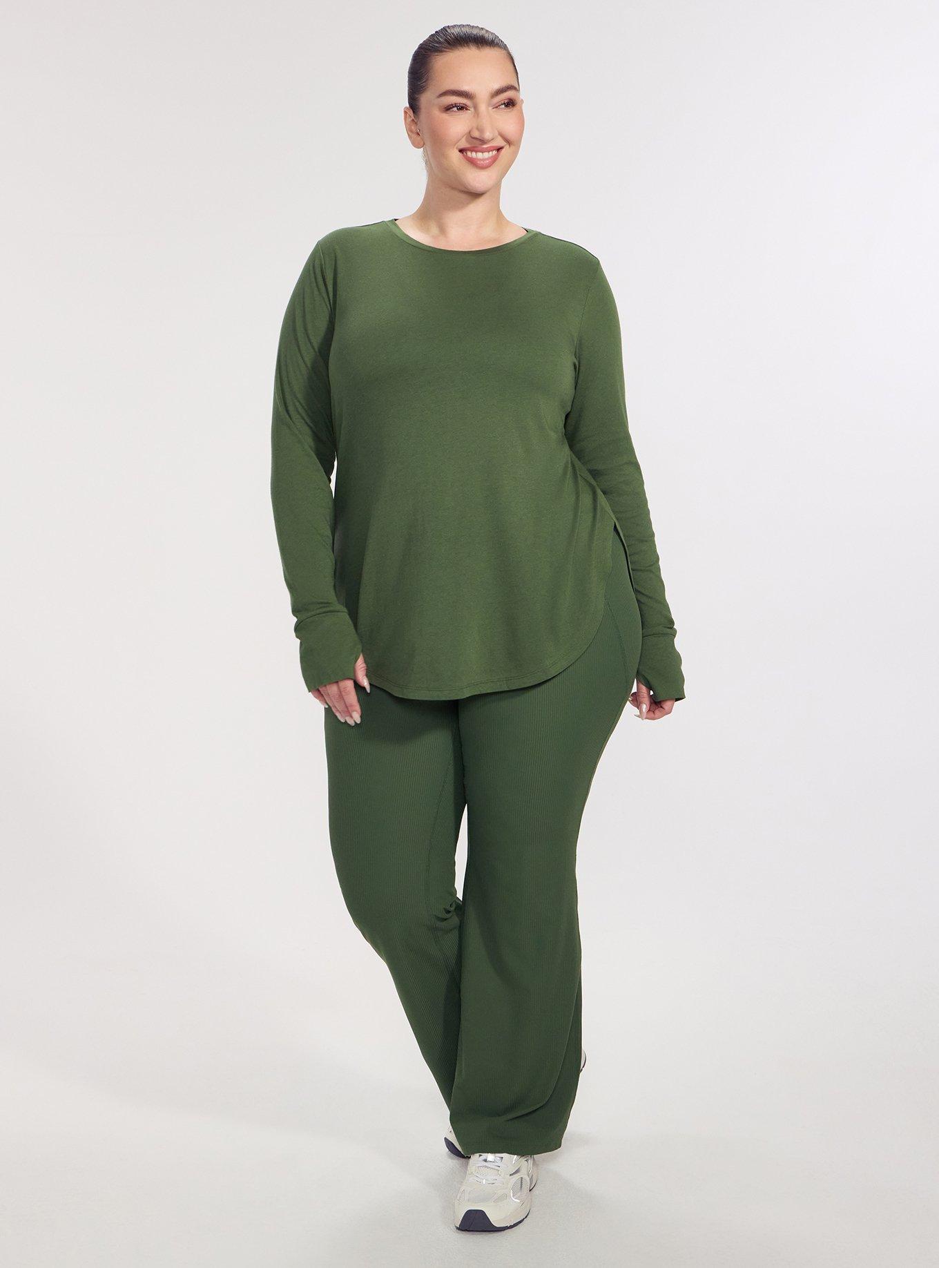 TRU Performance Cotton Long Sleeve Tunic Tee, BRONZE GREEN, alternate