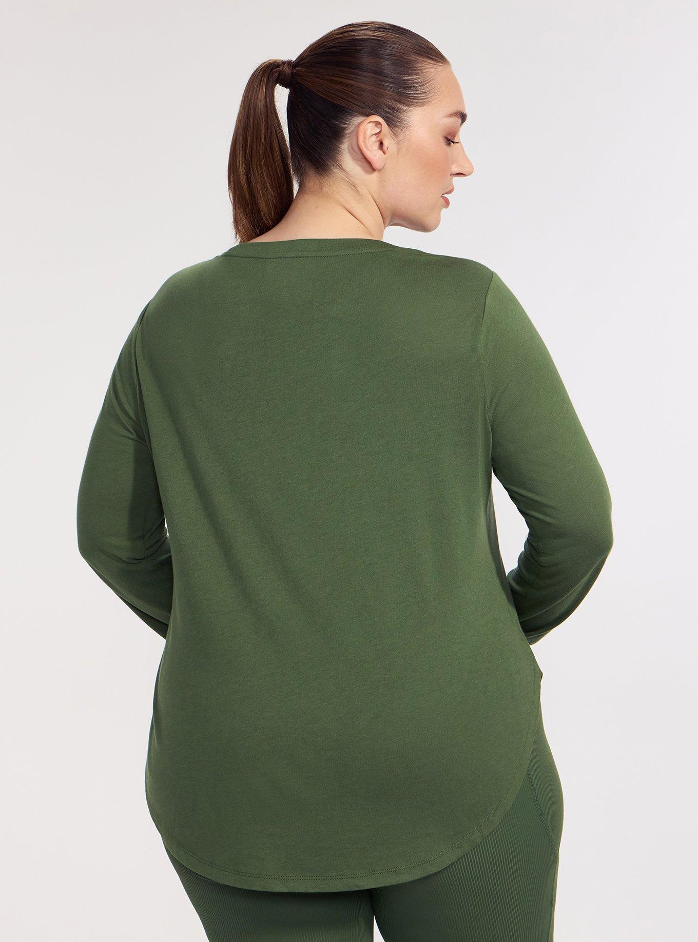 TRU Performance Cotton Long Sleeve Tunic Tee, BRONZE GREEN, alternate